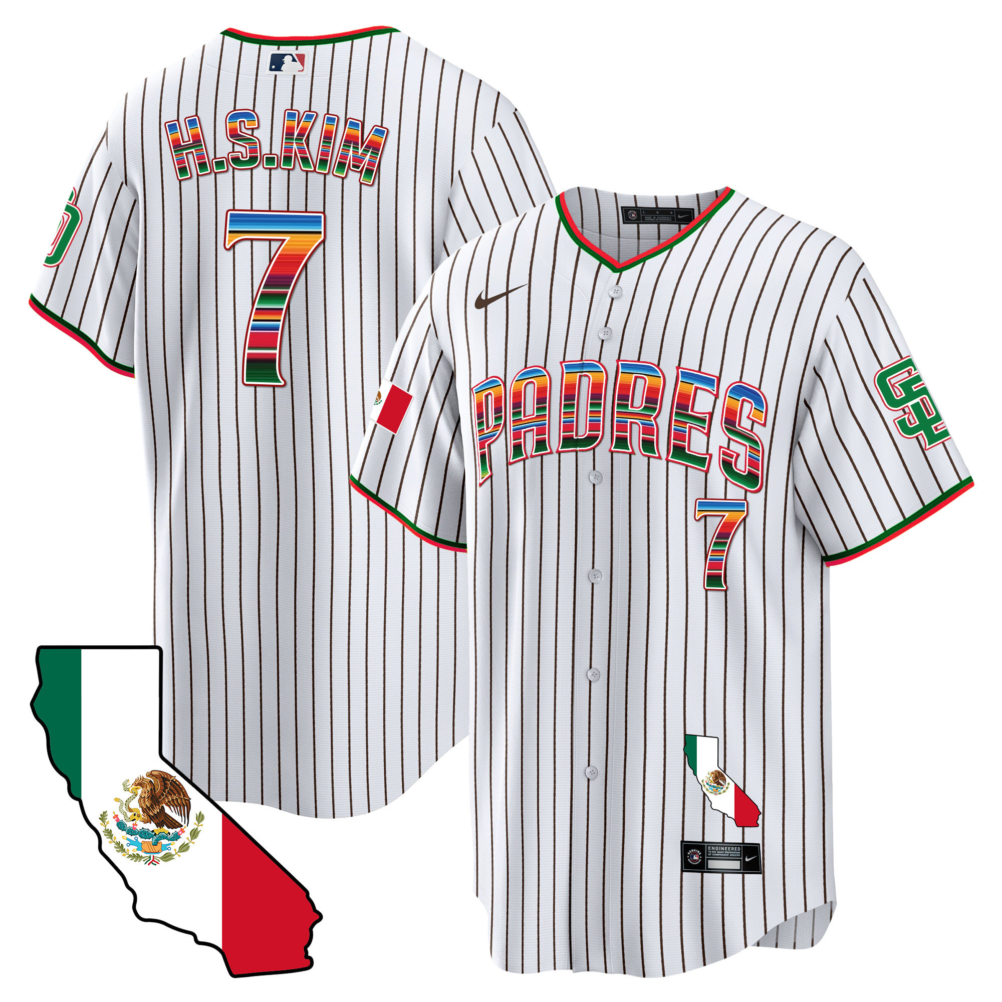 Men's Padres California Map Cool Base Jersey - All Stitched - Image 18