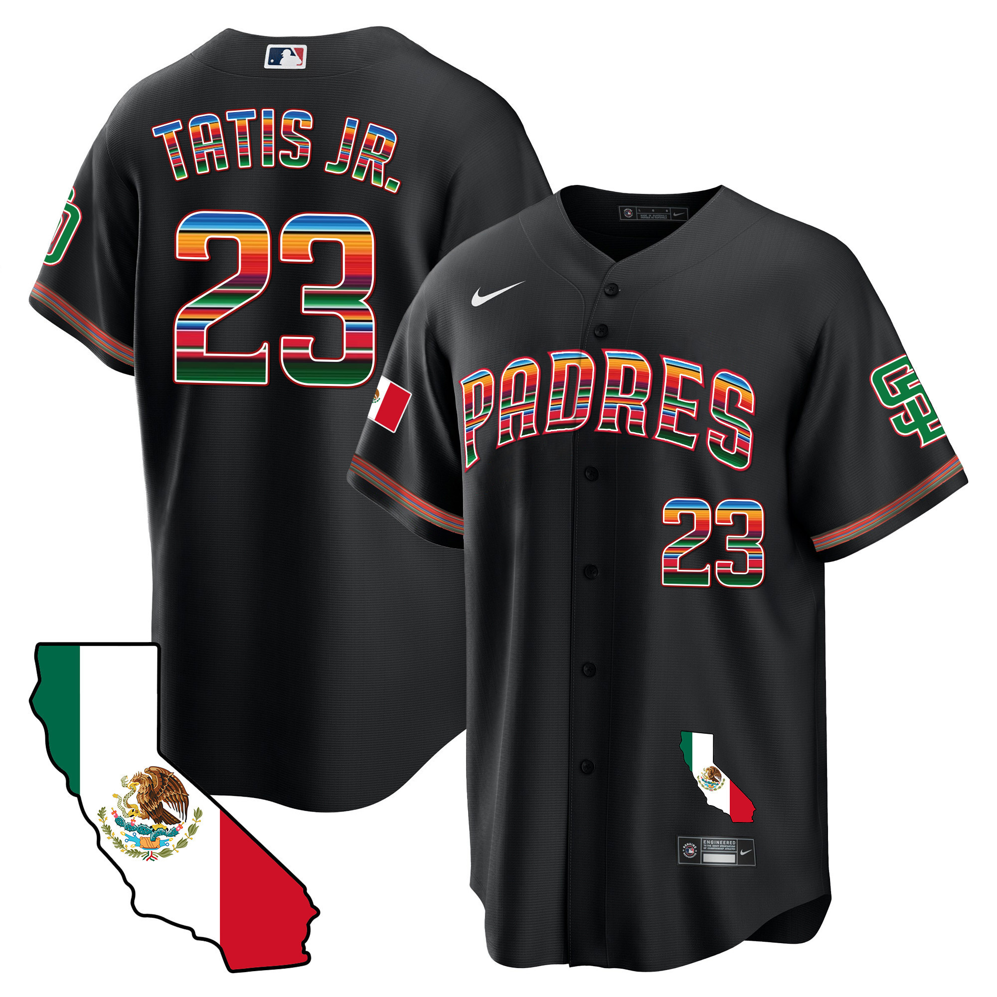 Men's Padres California Map Cool Base Jersey - All Stitched - Image 8