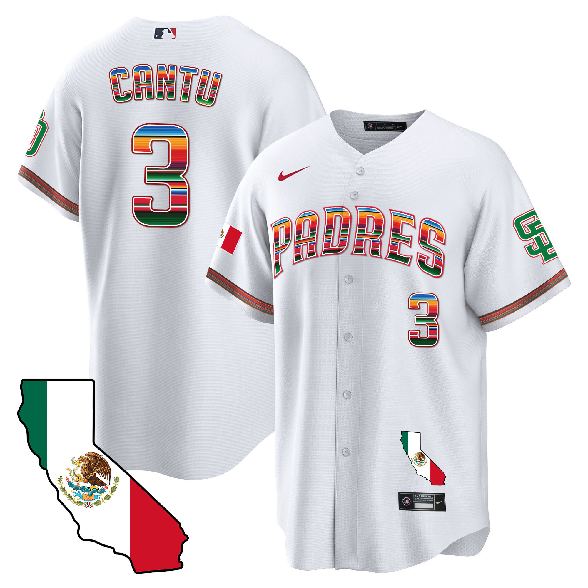 Men's Padres California Map Cool Base Jersey - All Stitched - Image 6