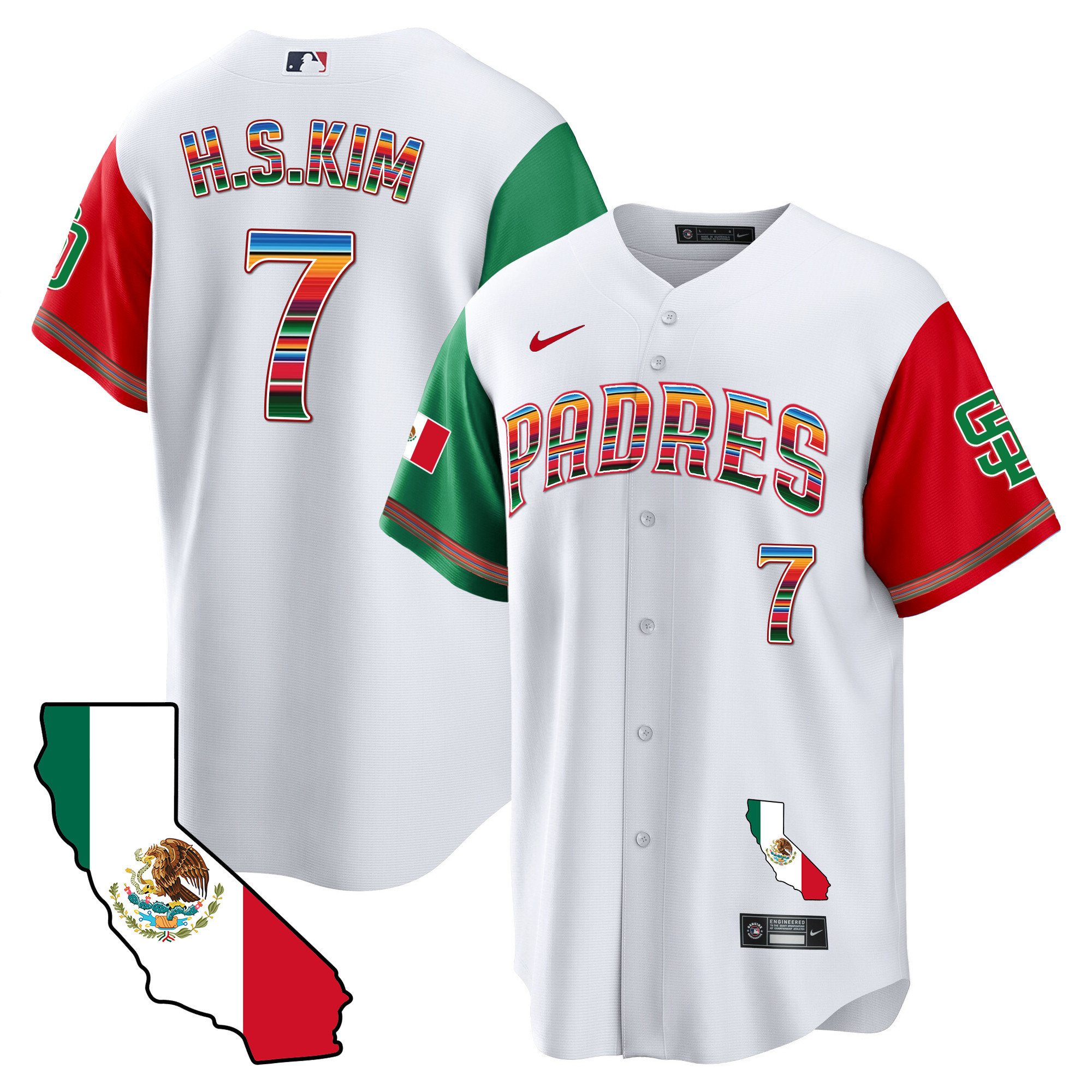 Men's Padres California Map Cool Base Jersey - All Stitched - Image 39