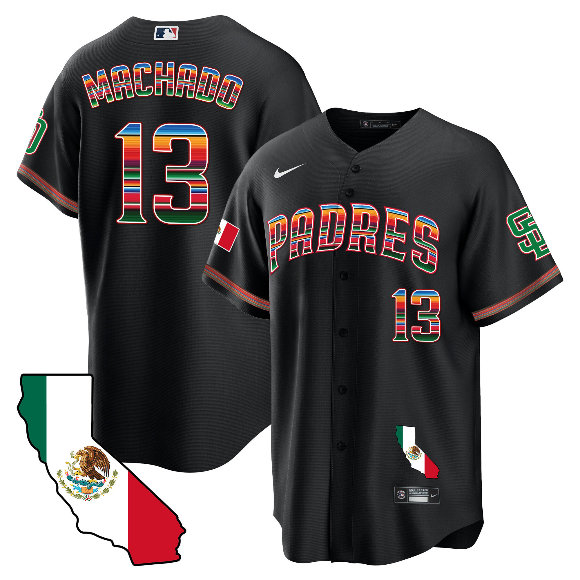 Men's Padres California Map Cool Base Jersey - All Stitched - Image 9