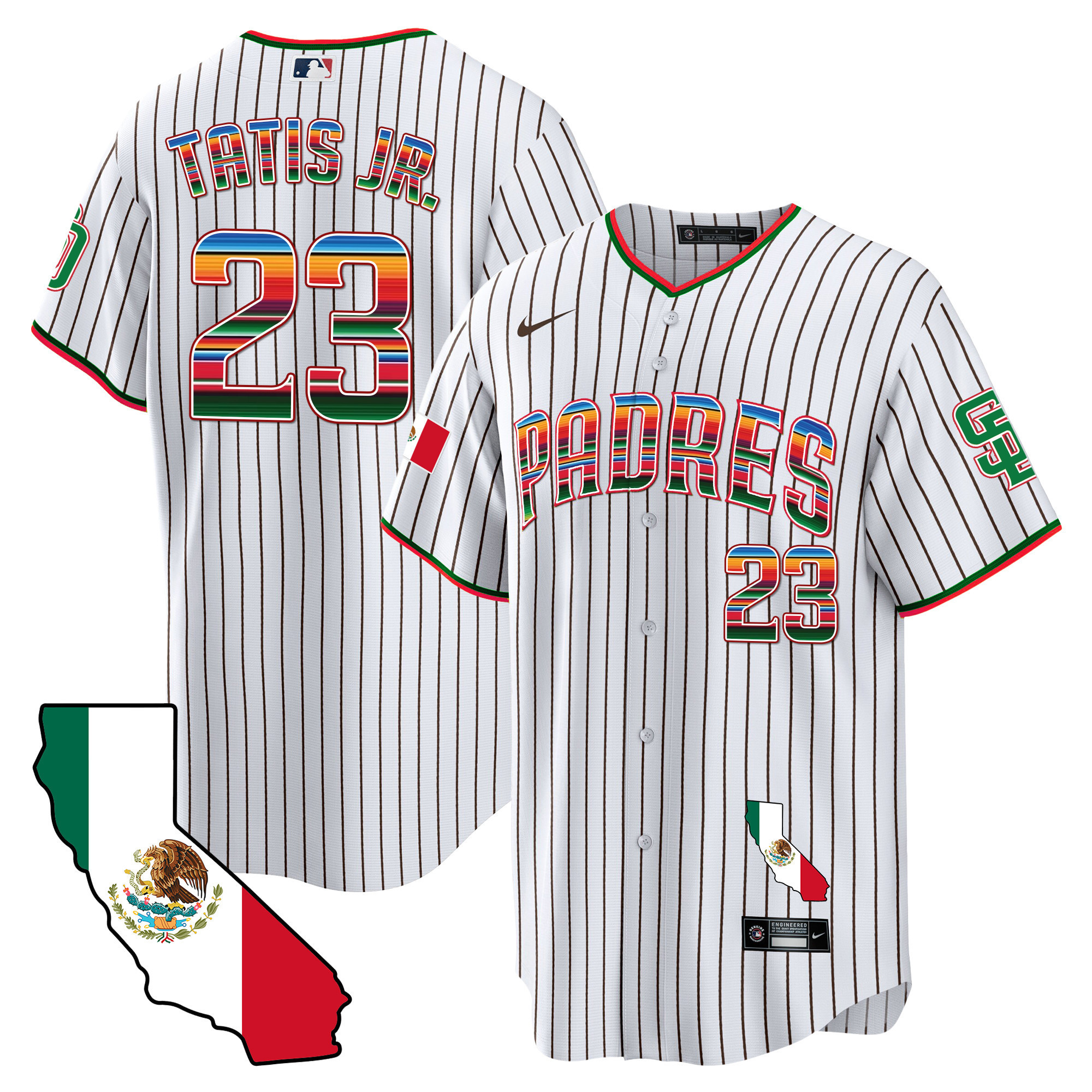 Men's Padres California Map Cool Base Jersey - All Stitched - Image 15