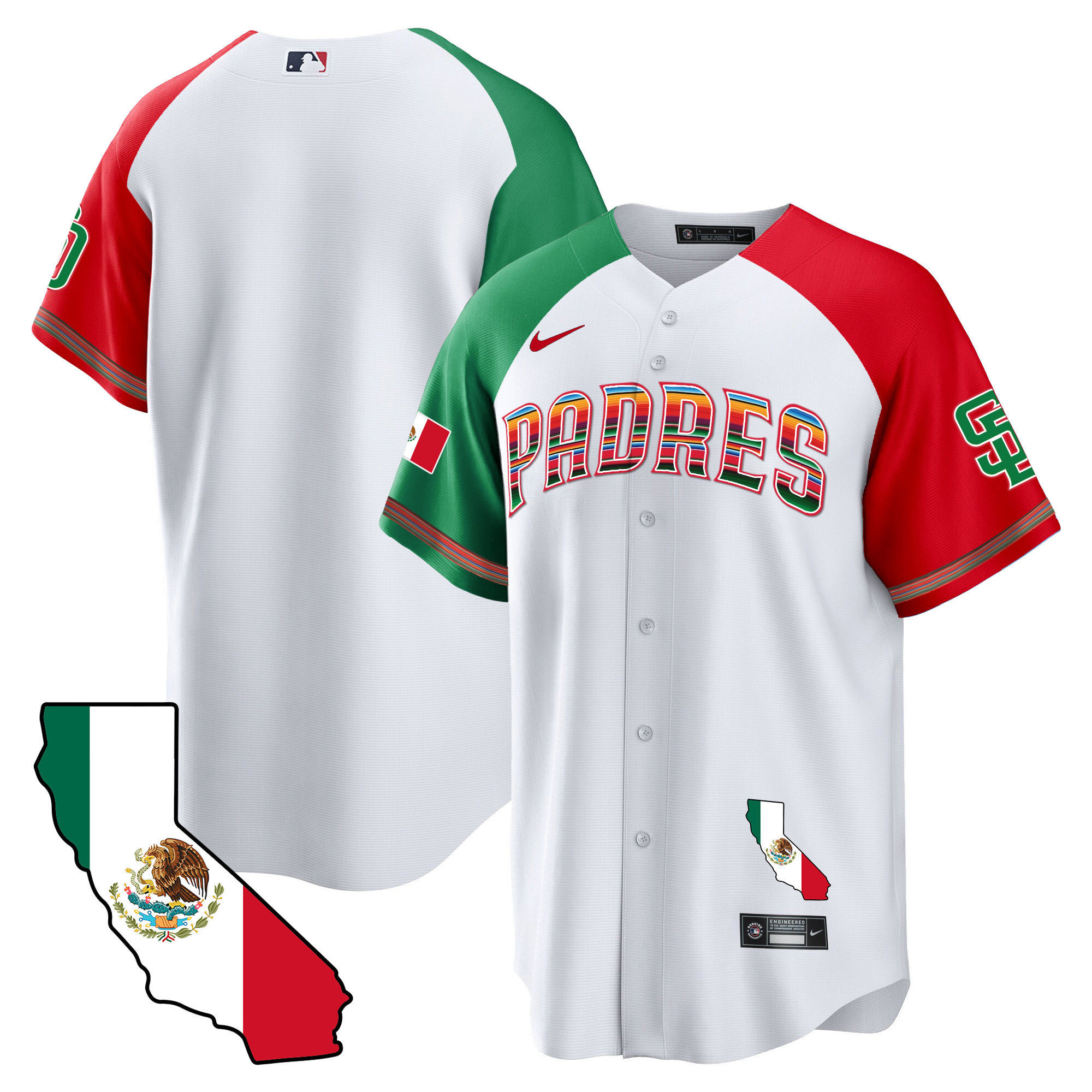 Men's Padres California Map Cool Base Jersey - All Stitched - Image 35