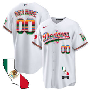 Dodgers Mexico California Map Cool Base Custom Jersey - All Stitched