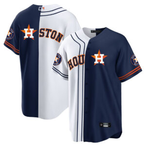 Houston Astros Split White Navy Jersey - All Stitched