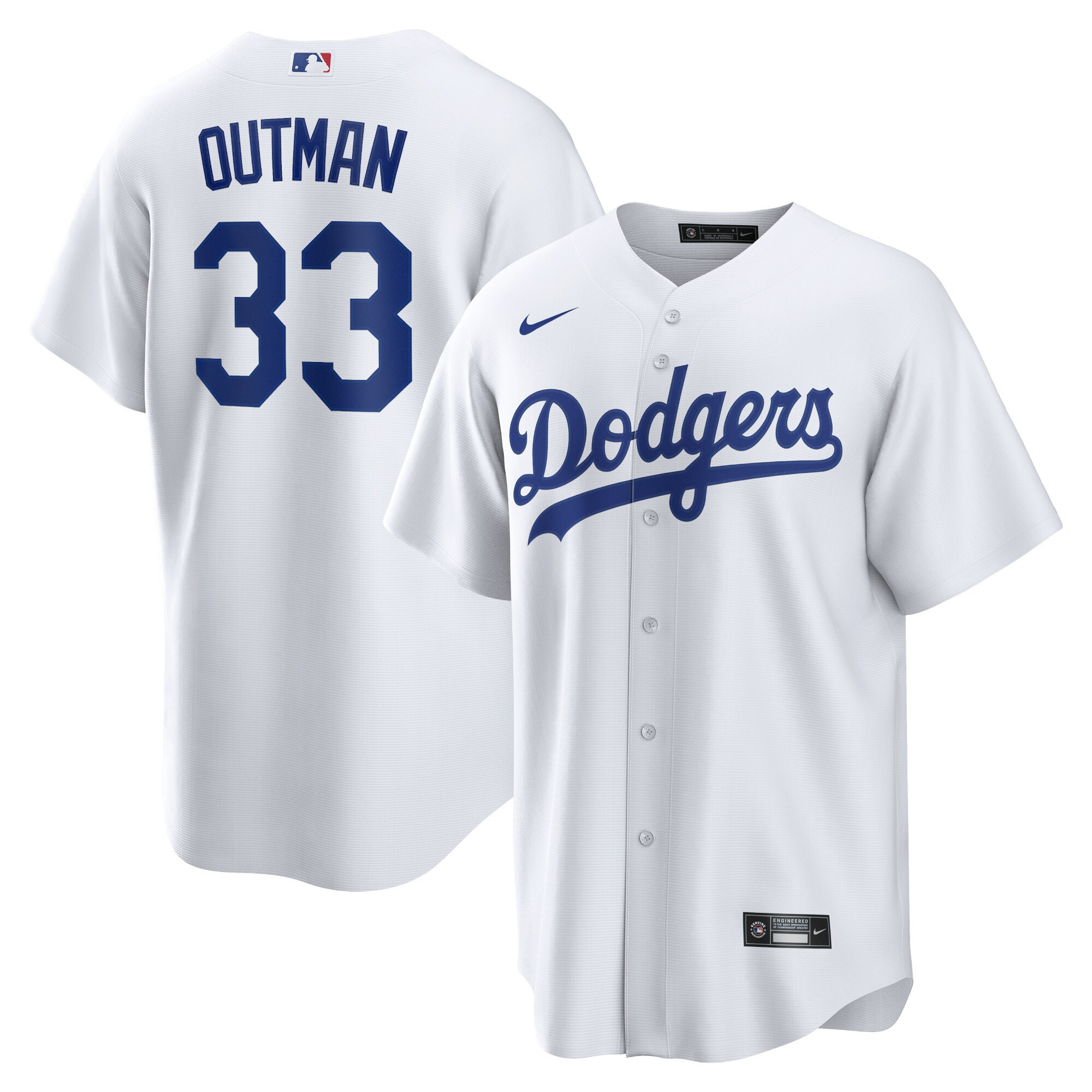 James Outman Los Angeles Dodgers White Jersey - All Stitched - Image 2