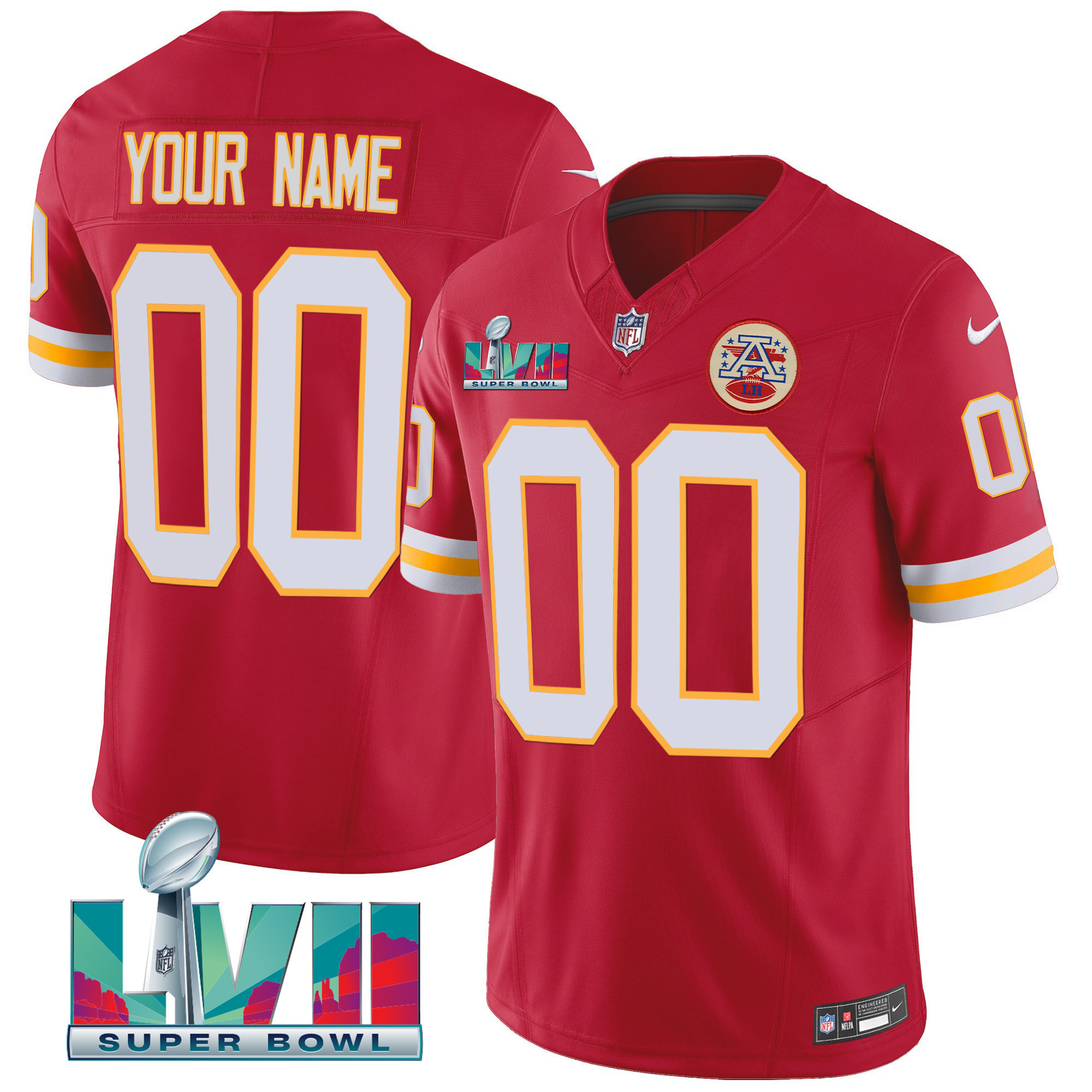 Chiefs Throwback Limited Vapor Custom Jersey - All Stitched - Image 2