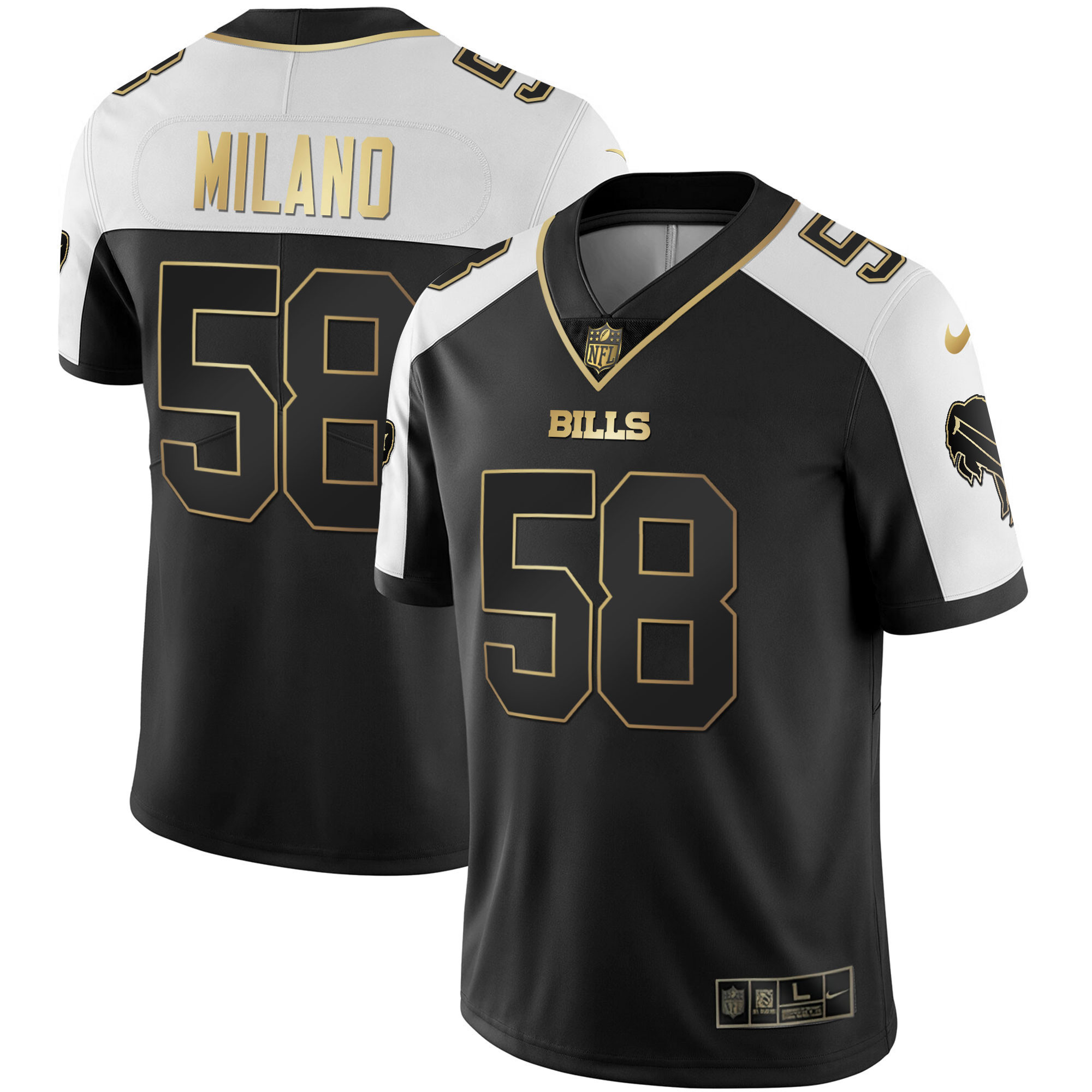 Men's Bills White Gold & Black Gold - All Stitched - Image 29