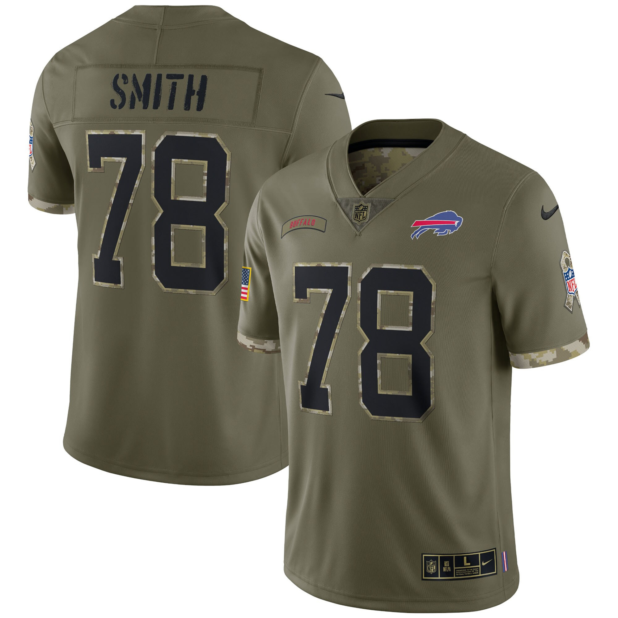 Men's Bills Salute To Service 2022 Limited - Olive - All Stitched - Image 3
