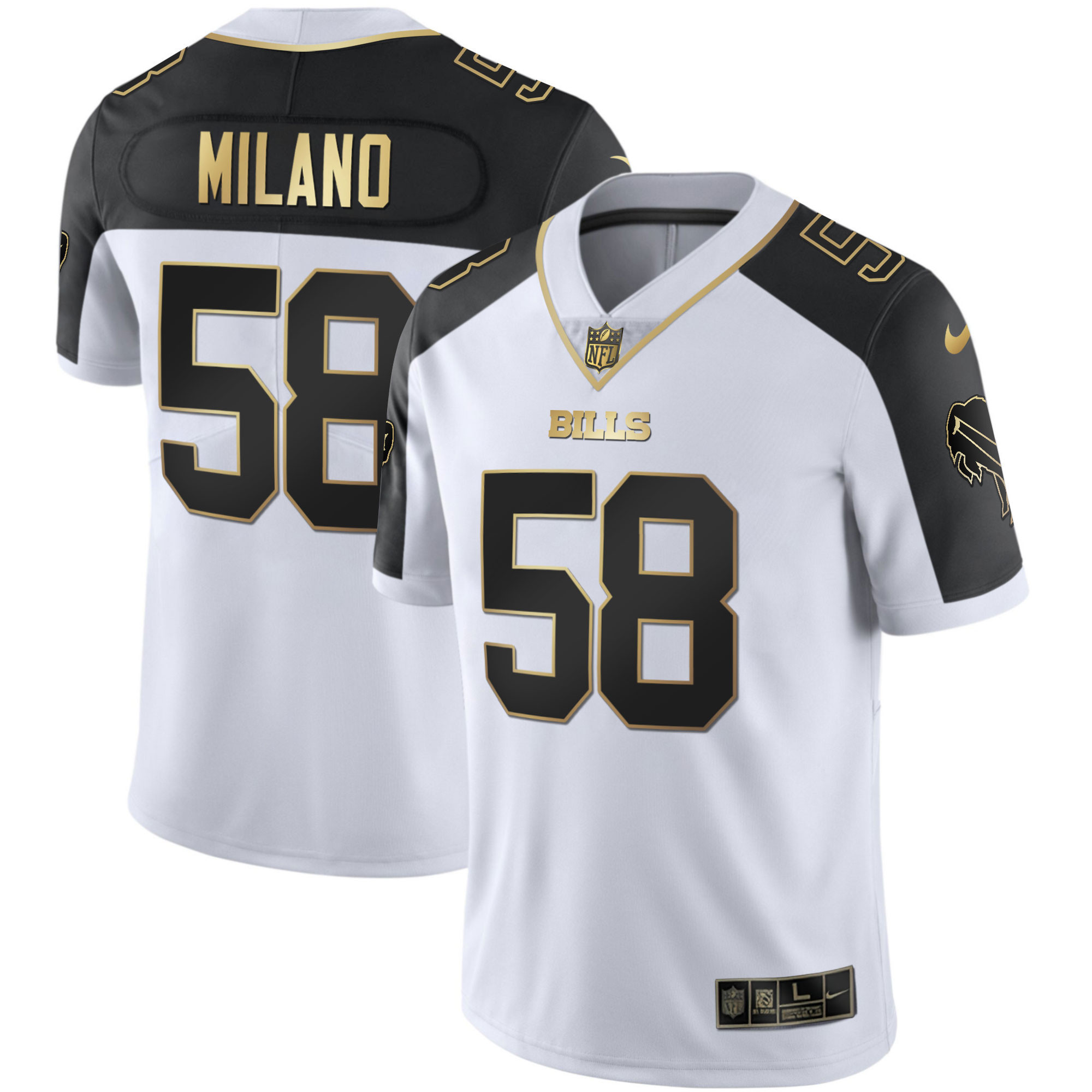 Men's Bills Alternate Vapor Black Gold & Black Inverted Limited - All Stitched - Image 13