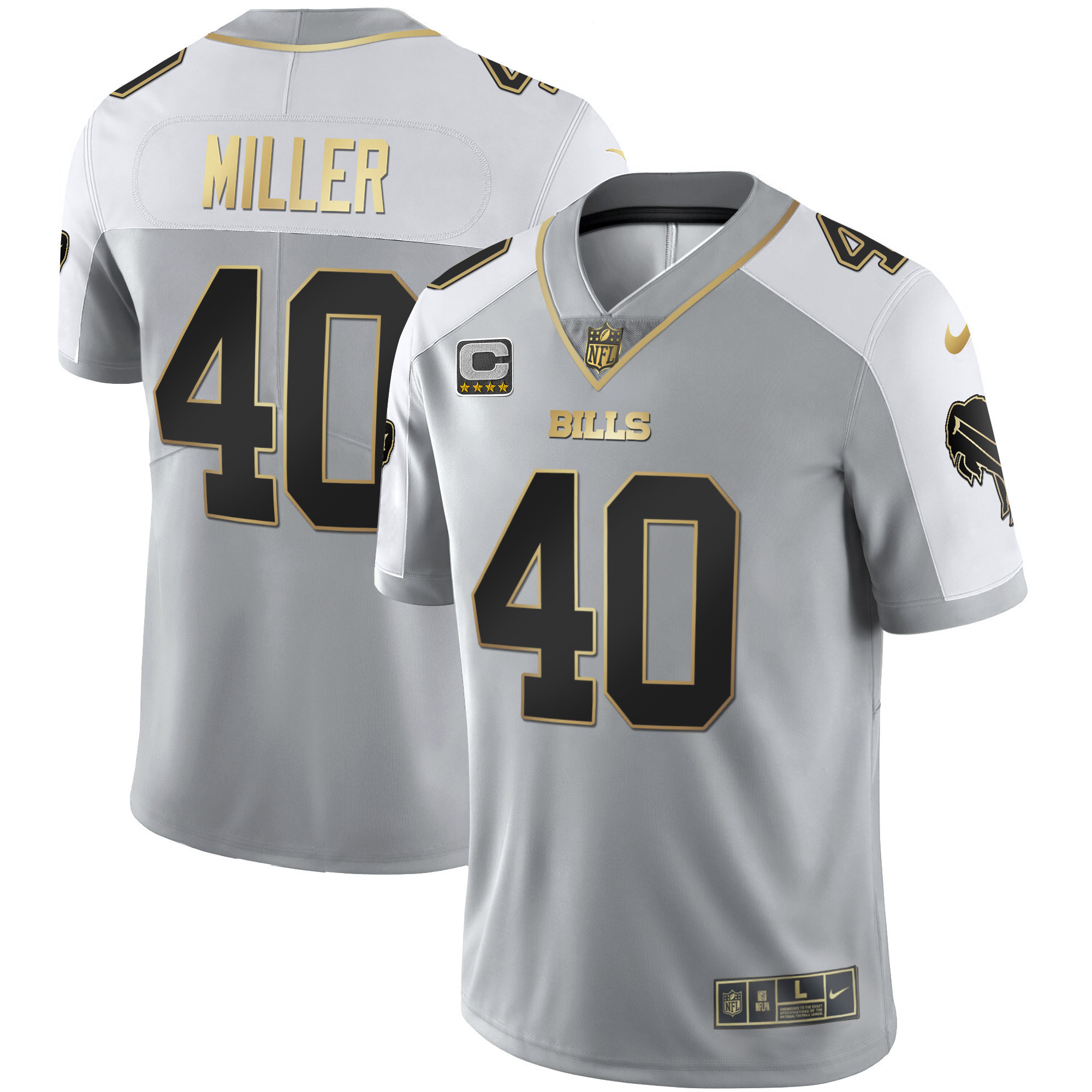 Men's Bills Alternate Vapor Black Gold & Black Inverted Limited - All Stitched - Image 43