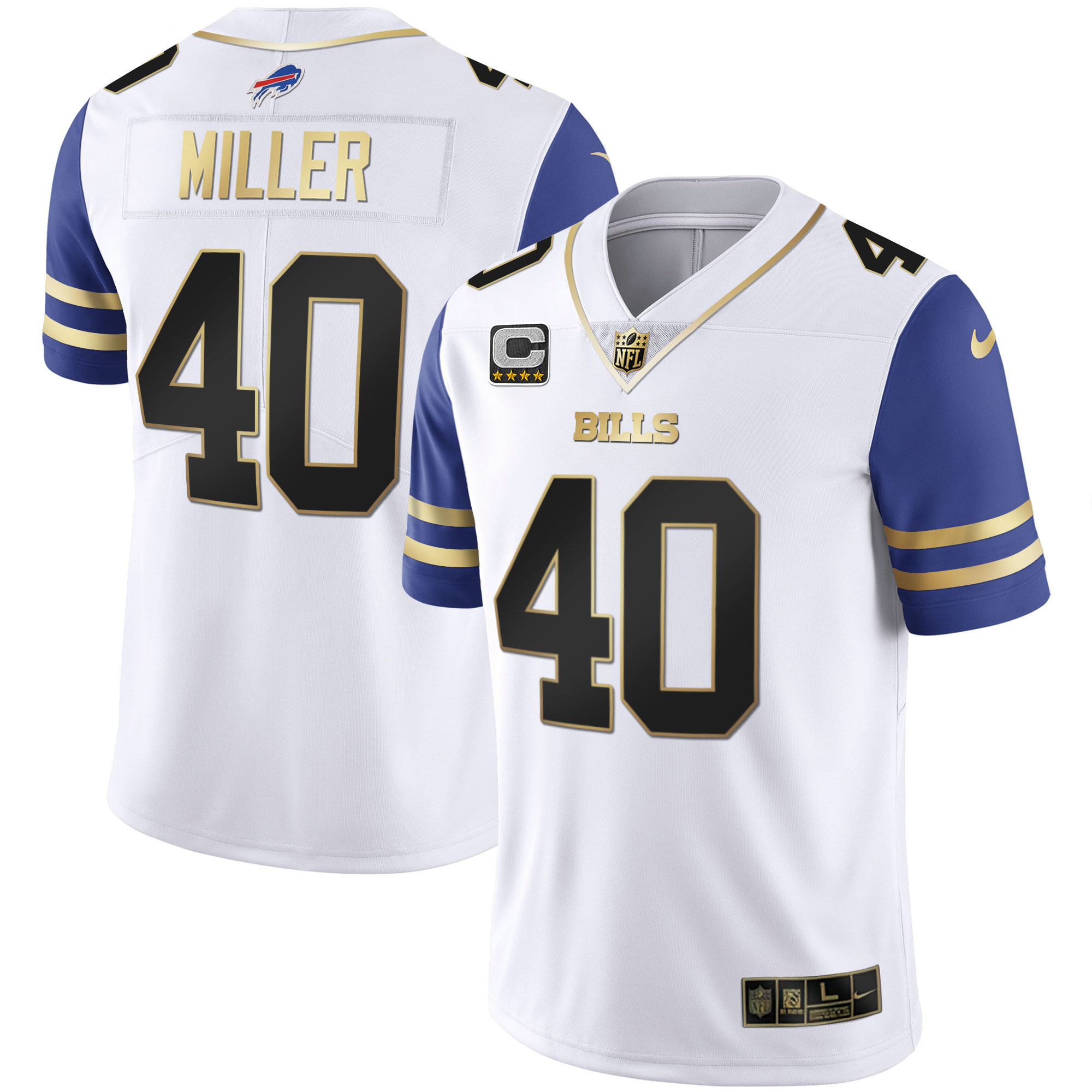Men's Bills Alternate Vapor Black Gold & Black Inverted Limited - All Stitched - Image 27