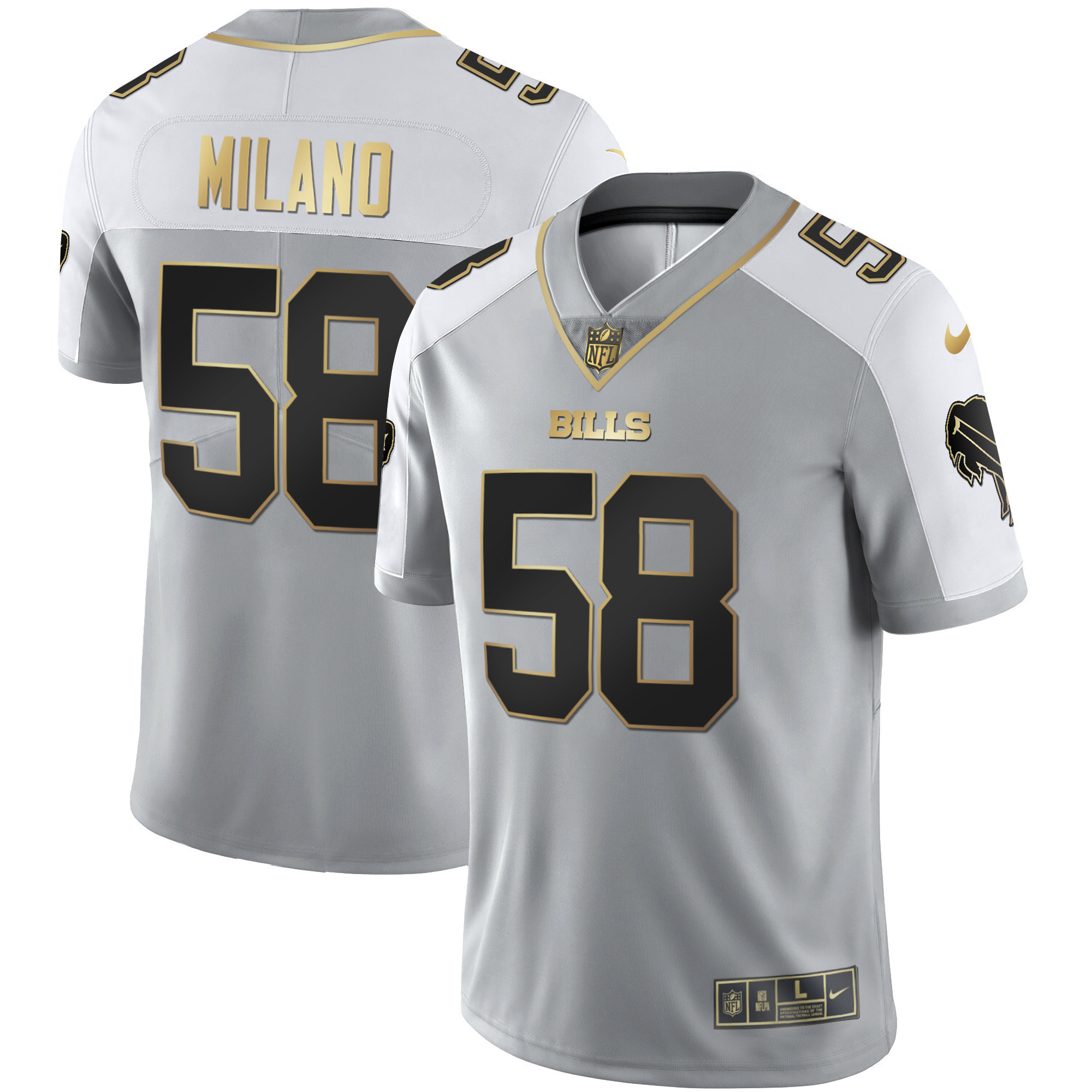 Men's Bills Alternate Vapor Black Gold & Black Inverted Limited - All Stitched - Image 45