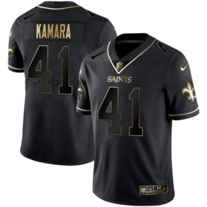 Men's New Orleans Saints Black Gold Jersey - All Stitched