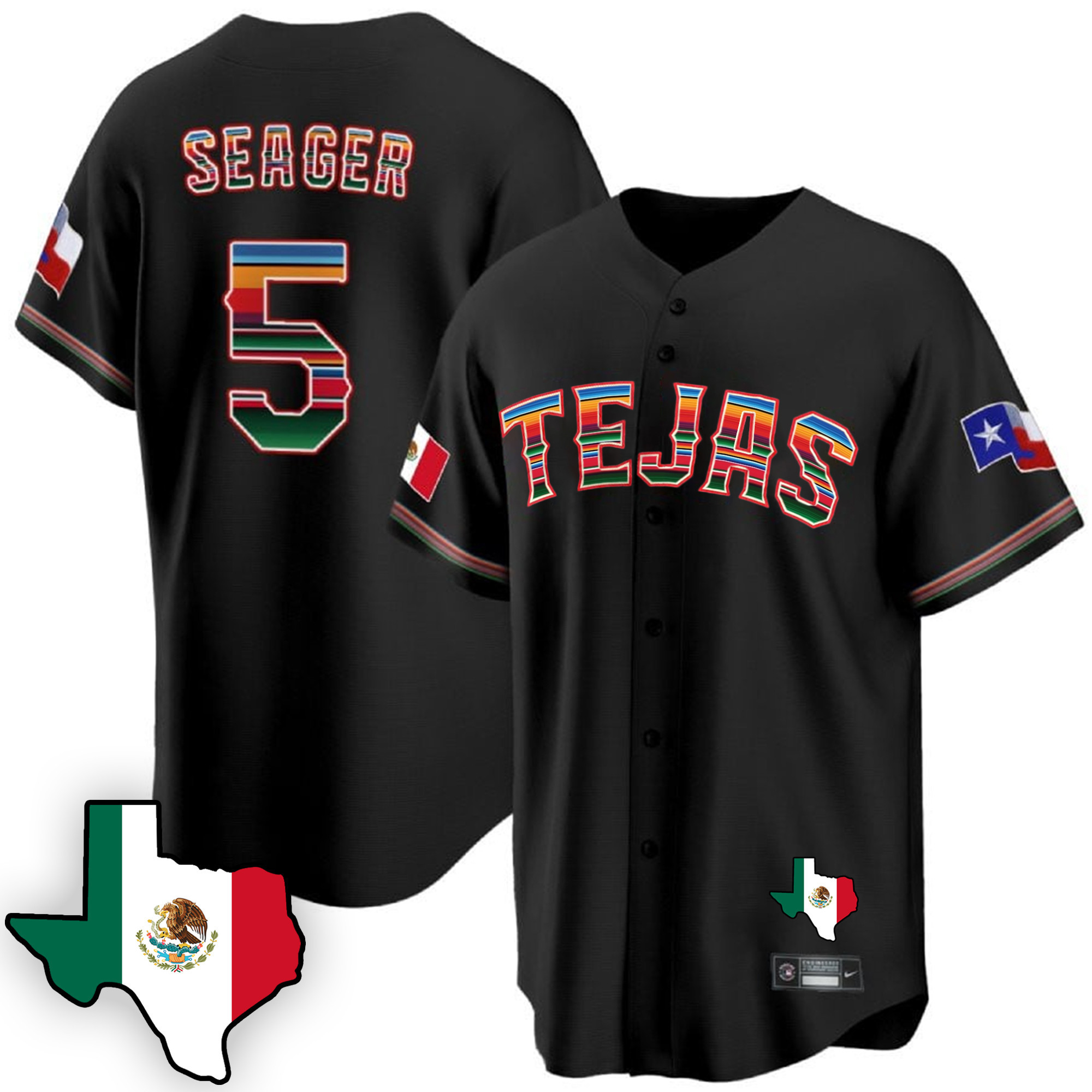 Men's Texas Rangers Mexican Cool Base Jersey V3 - All Stitched - Image 4