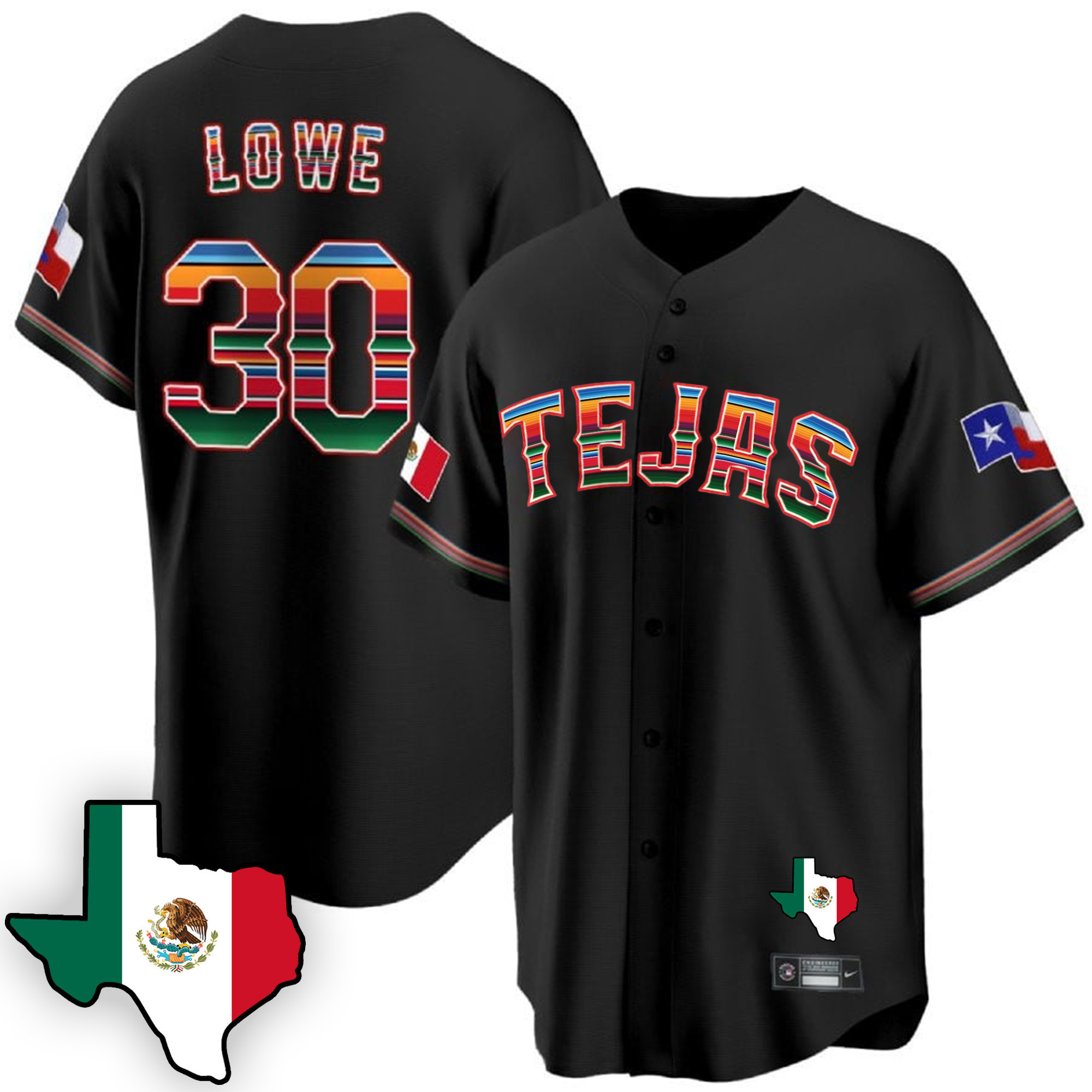 Men's Texas Rangers Mexican Cool Base Jersey V3 - All Stitched - Image 6