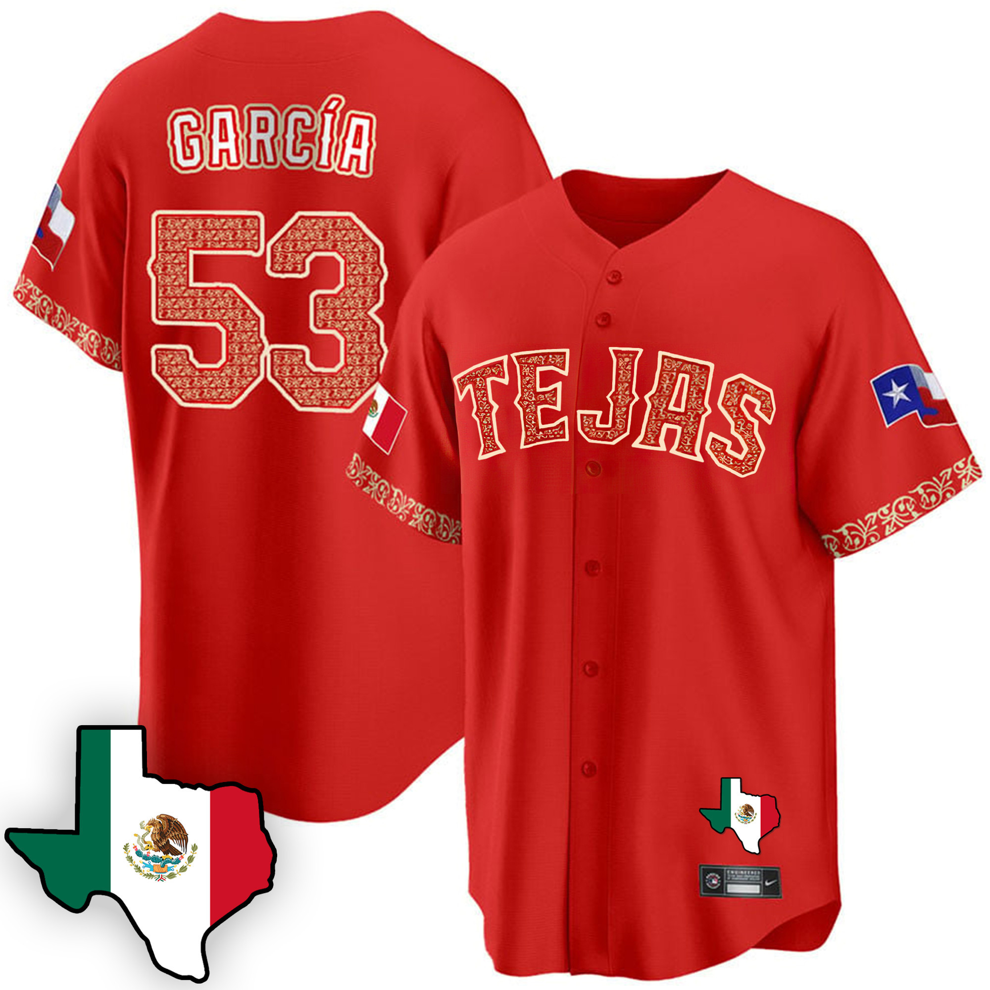 Men's Texas Rangers Mexican Cool Base Jersey V3 - All Stitched - Image 10