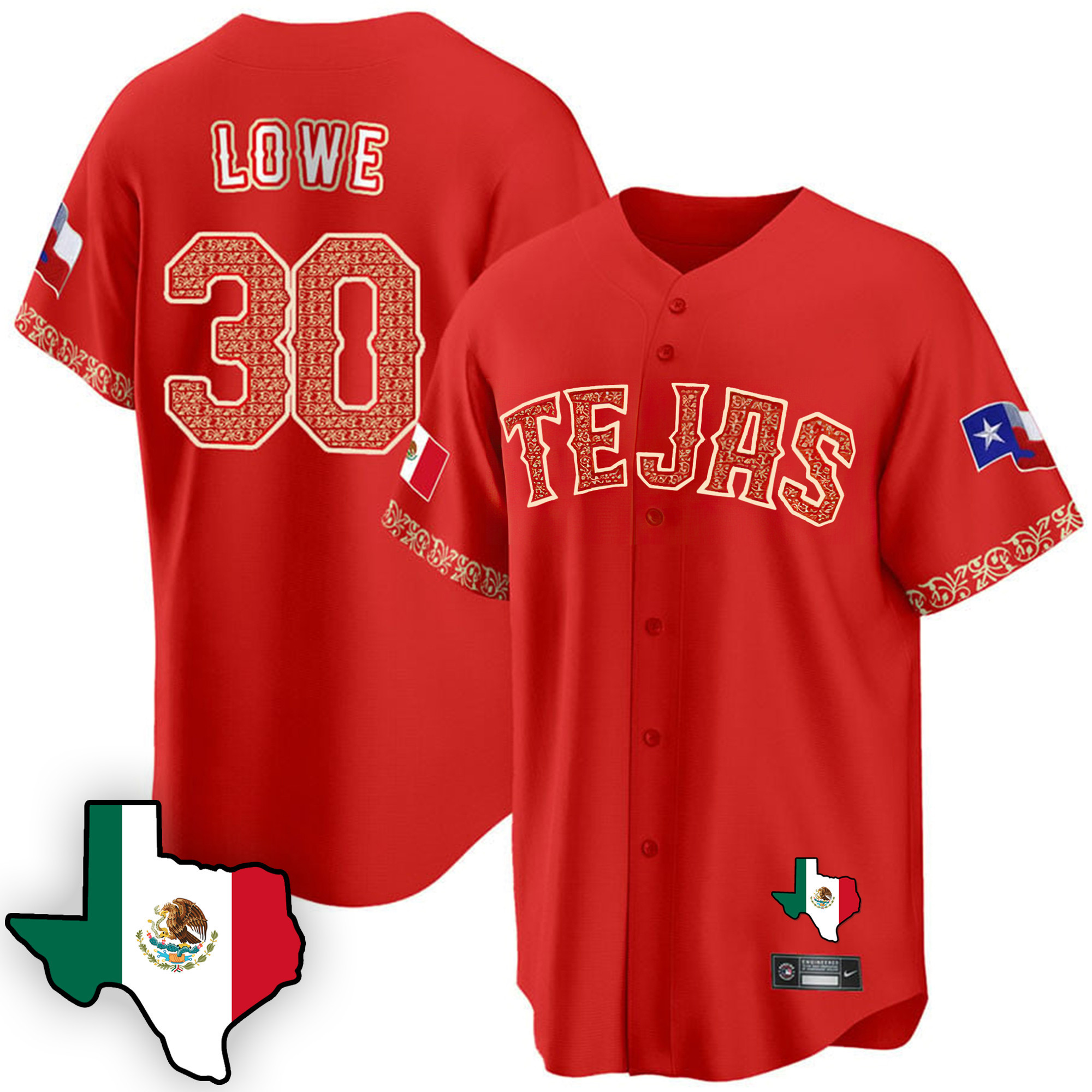 Men's Texas Rangers Mexican Cool Base Jersey V3 - All Stitched - Image 13