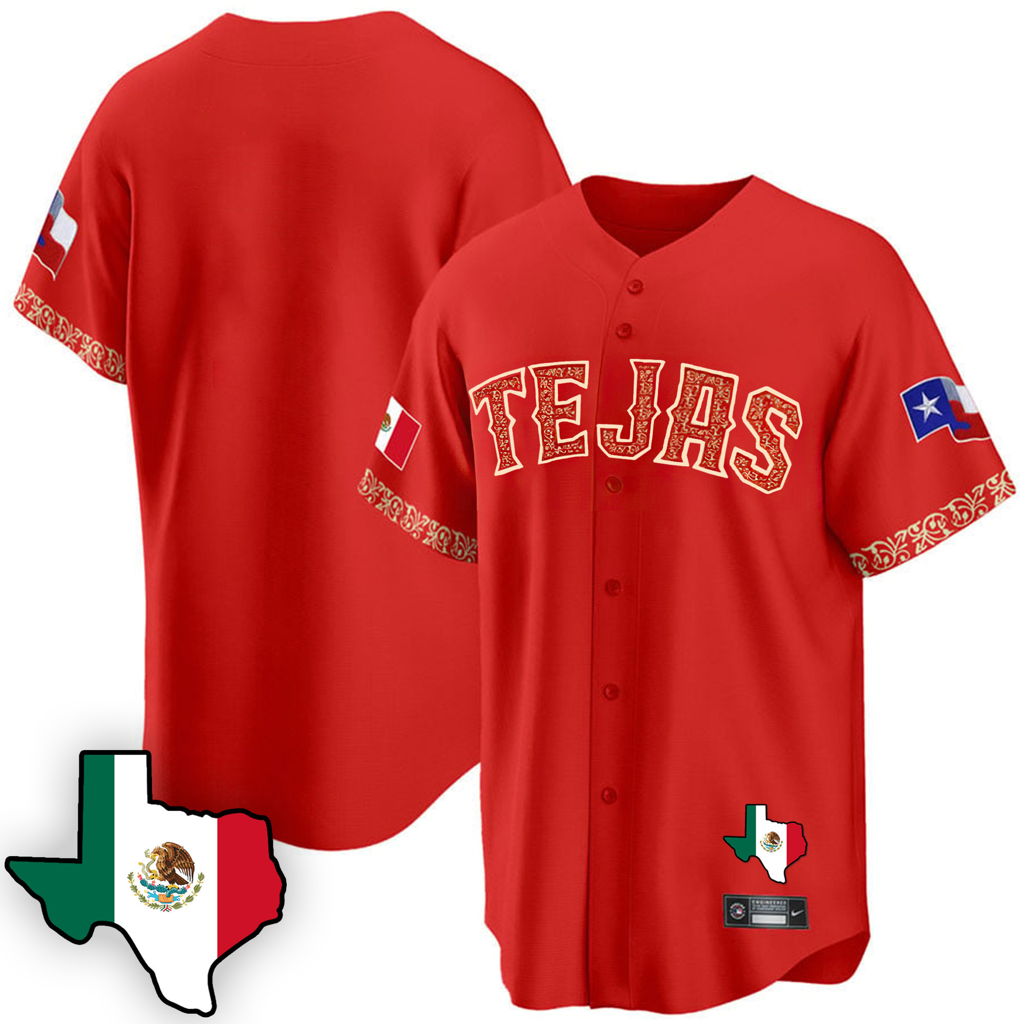 Men's Texas Rangers Mexican Cool Base Jersey V3 - All Stitched - Image 14