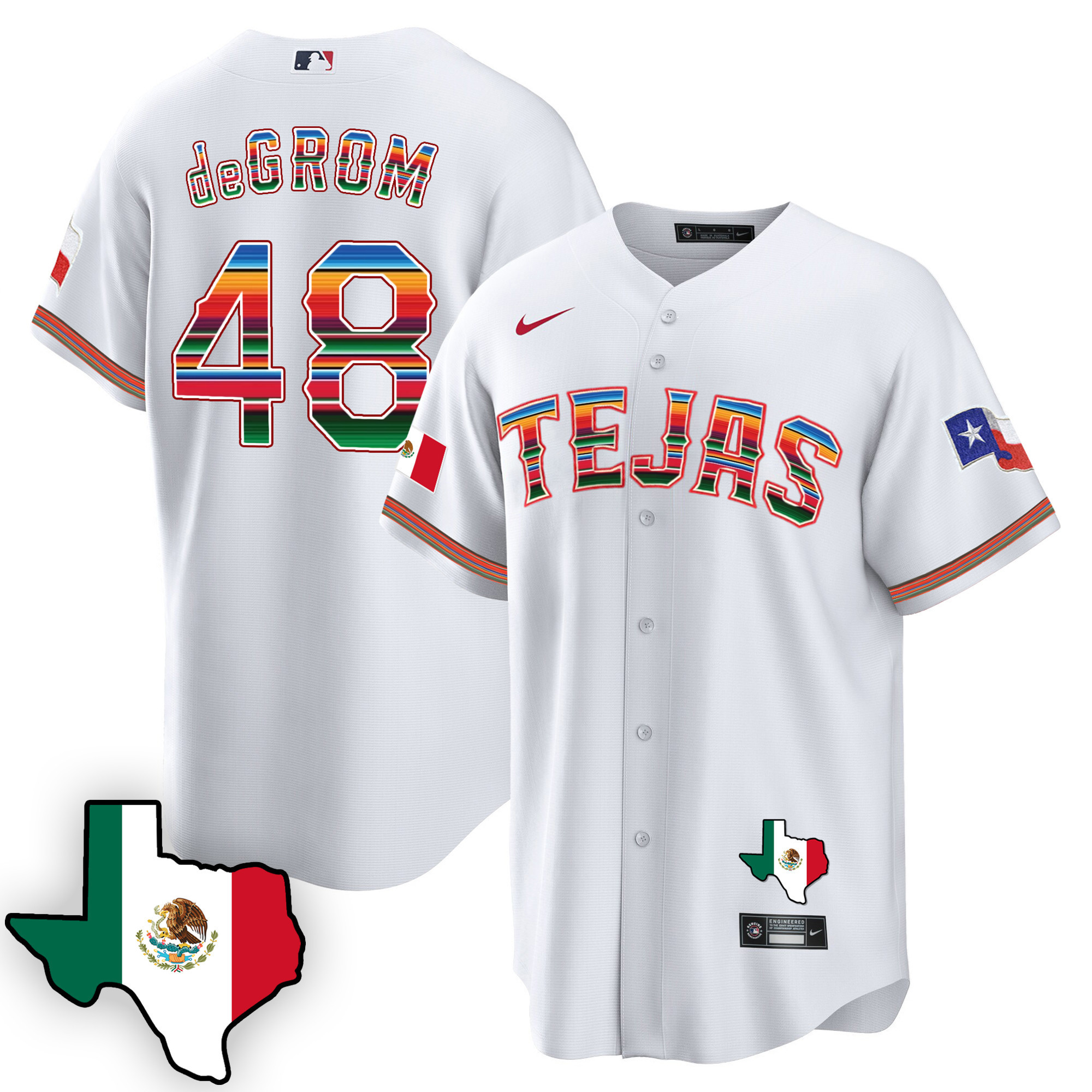 Men's Texas Rangers Mexican Cool Base Jersey V3 - All Stitched - Image 16