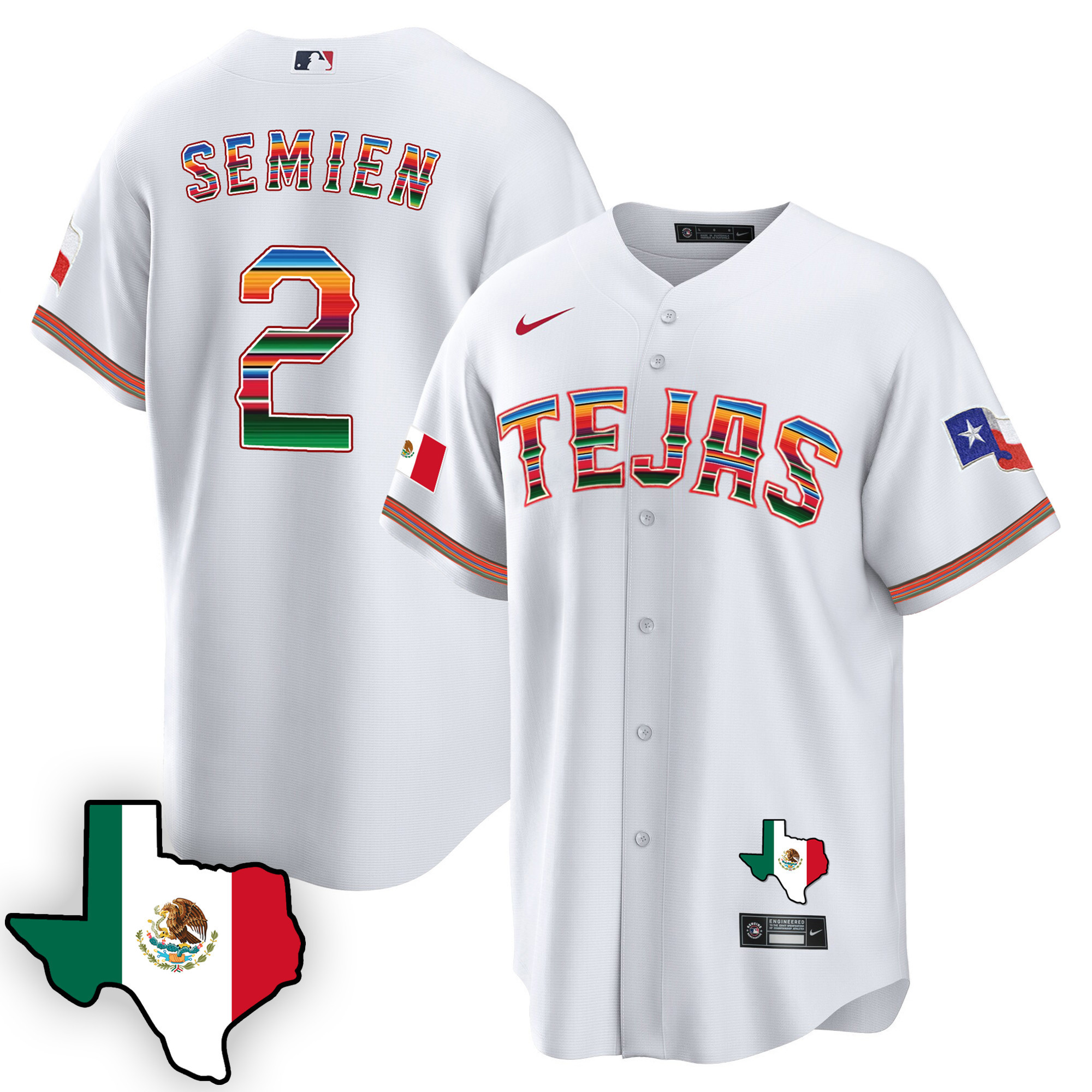Men's Texas Rangers Mexican Cool Base Jersey V3 - All Stitched - Image 19