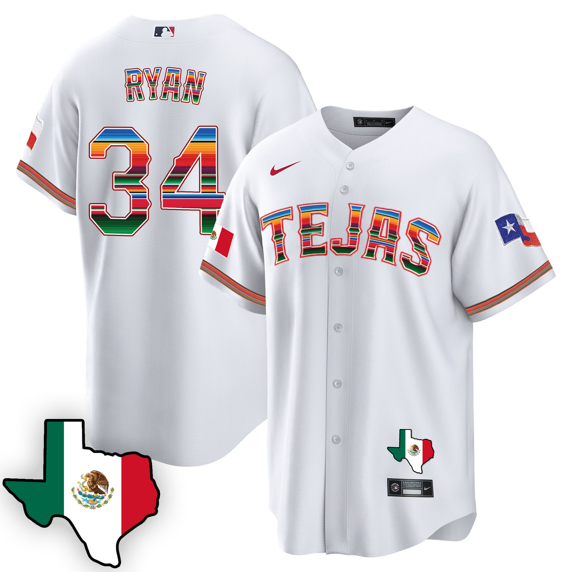 Men's Texas Rangers Mexican Cool Base Jersey V3 - All Stitched - Image 15