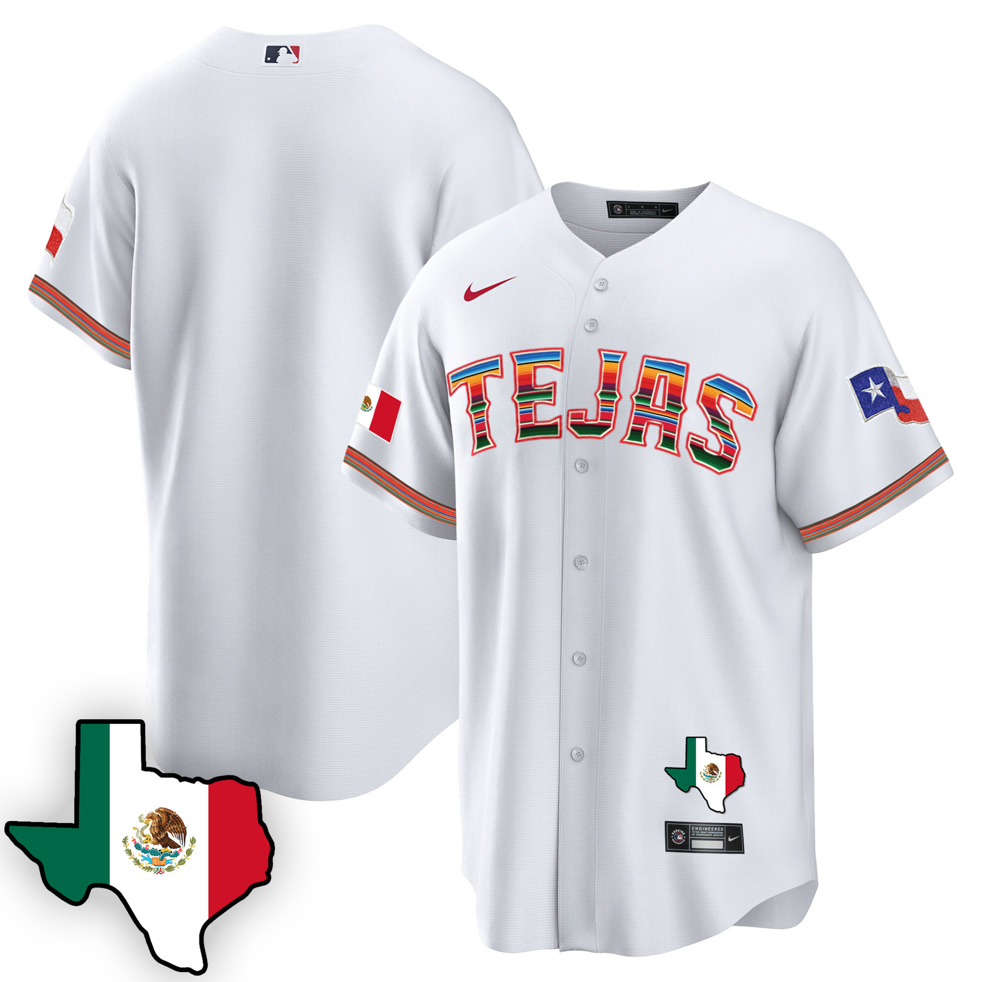 Men's Texas Rangers Mexican Cool Base Jersey V3 - All Stitched - Image 21