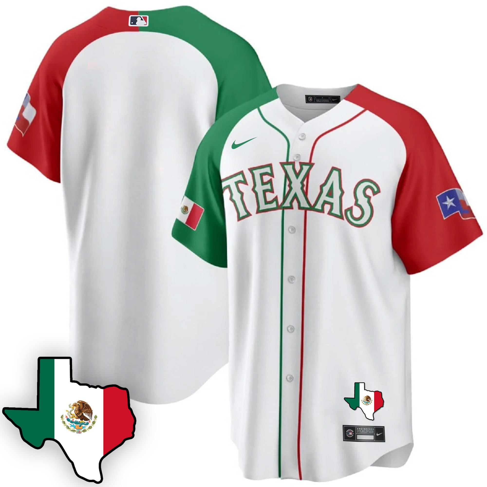 Men's Texas Rangers Mexican Cool Base Jersey V3 - All Stitched - Image 35