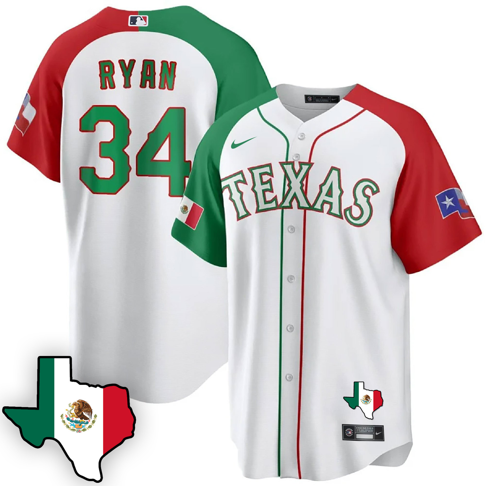 Men's Texas Rangers Mexican Cool Base Jersey V3 - All Stitched - Image 29