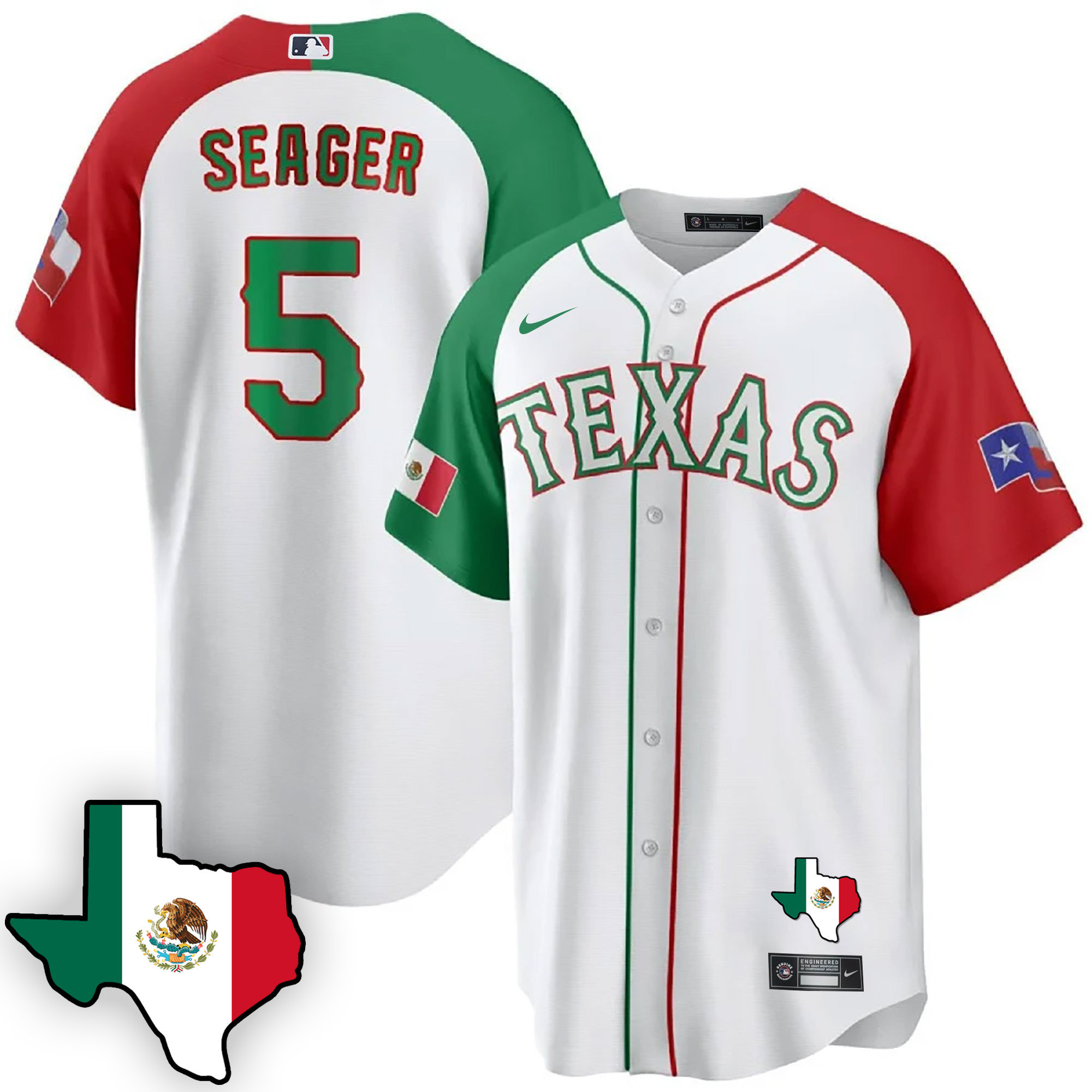 Men's Texas Rangers Mexican Cool Base Jersey V3 - All Stitched - Image 32