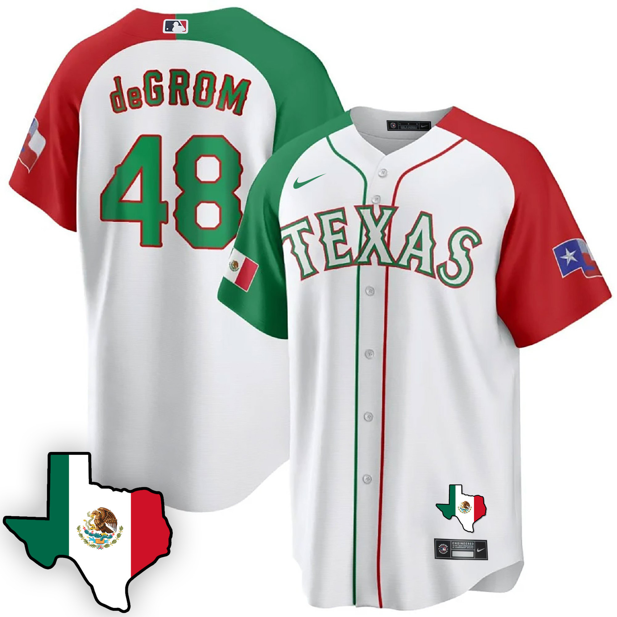Men's Texas Rangers Mexican Cool Base Jersey V3 - All Stitched - Image 30