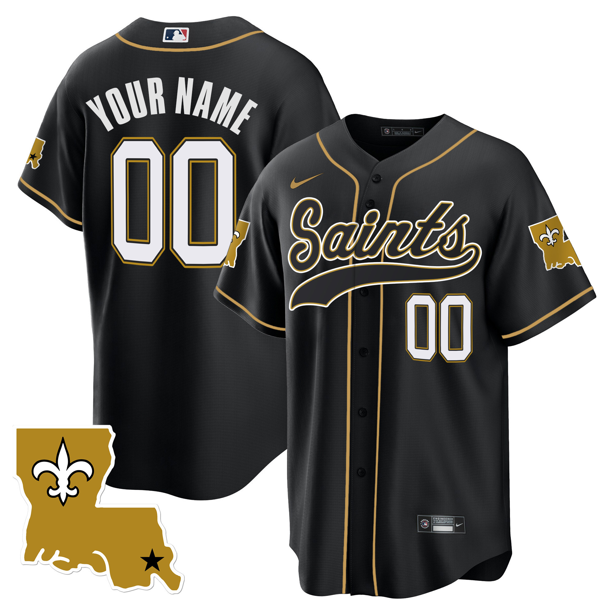 Saints 1987 Legacy Cool Base Custom Jersey - All Stitched - Image 3