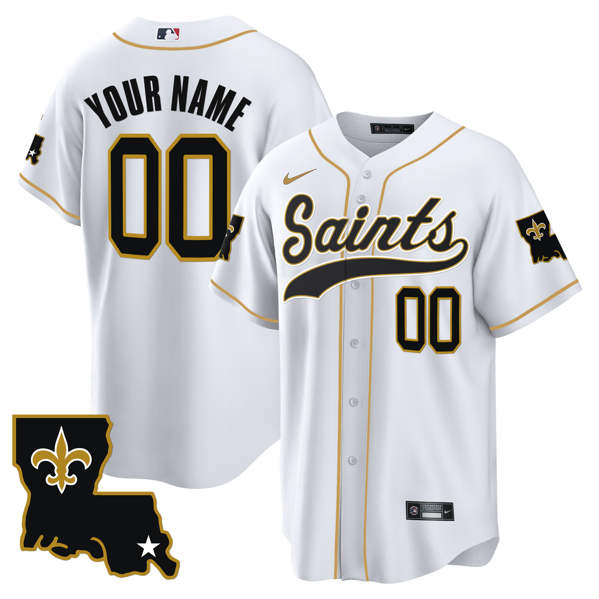 Saints 1987 Legacy Cool Base Custom Jersey - All Stitched - Image 2