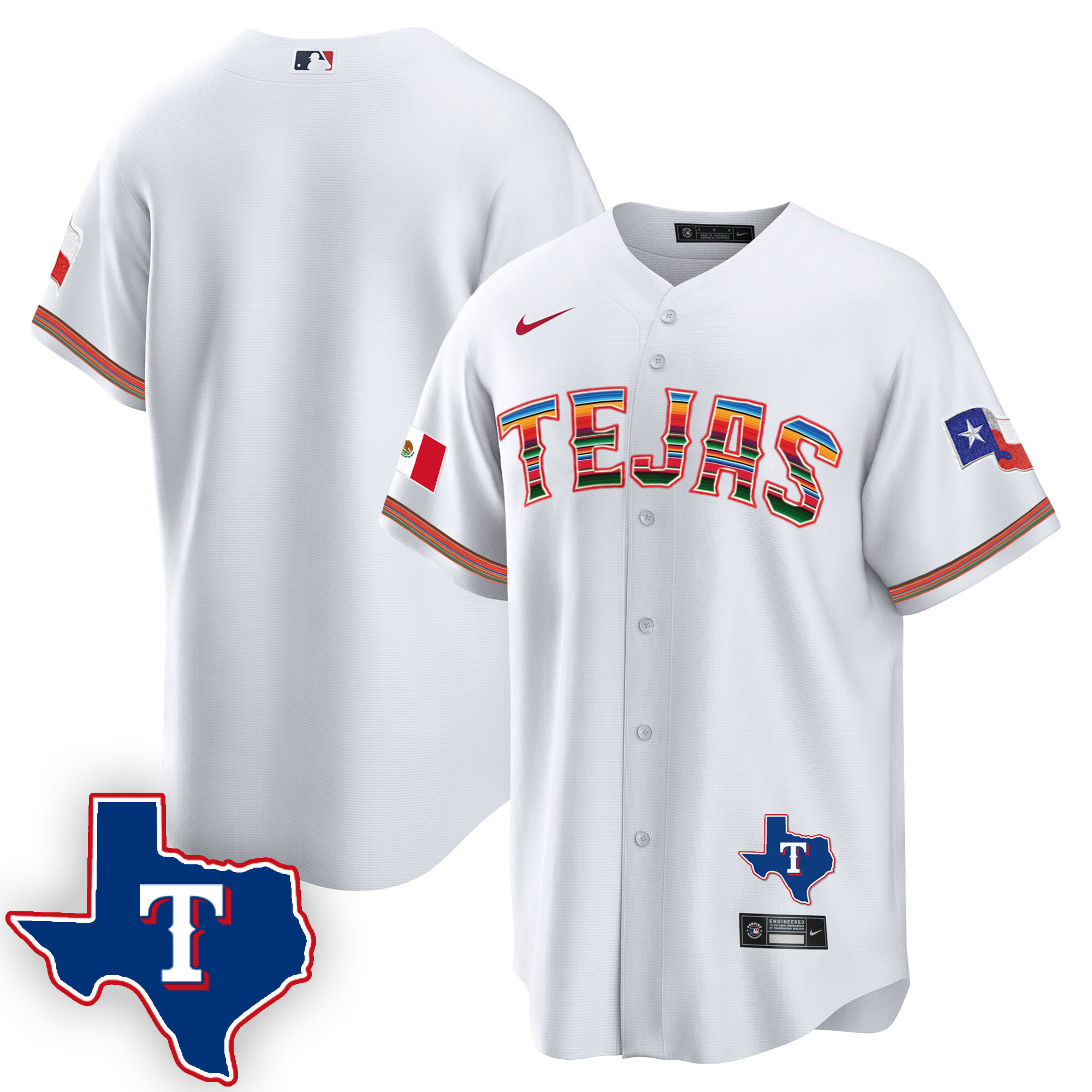 Men's Texas Rangers Mexican Cool Base Jersey V2 - All Stitched - Image 21