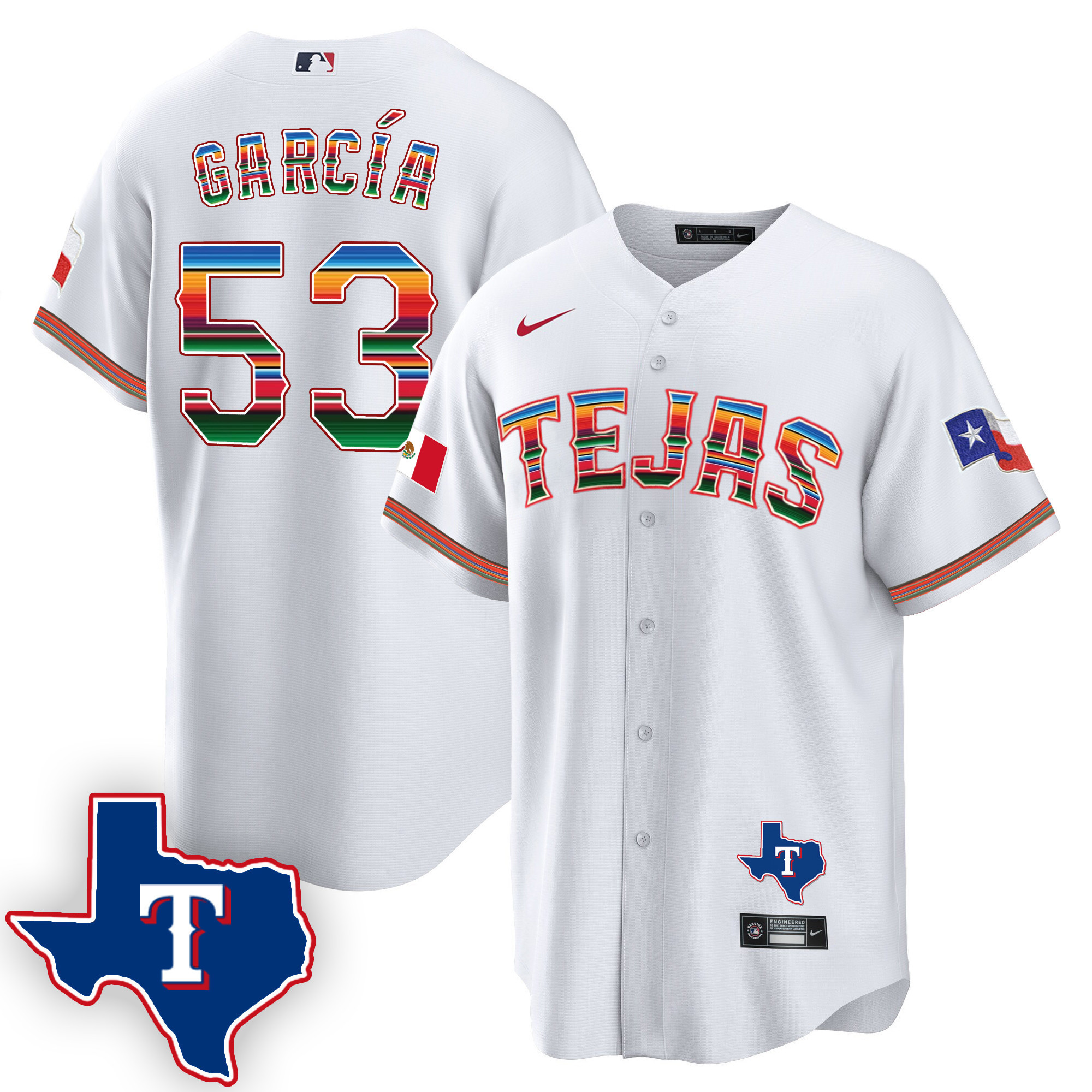 Men's Texas Rangers Mexican Cool Base Jersey V2 - All Stitched - Image 17
