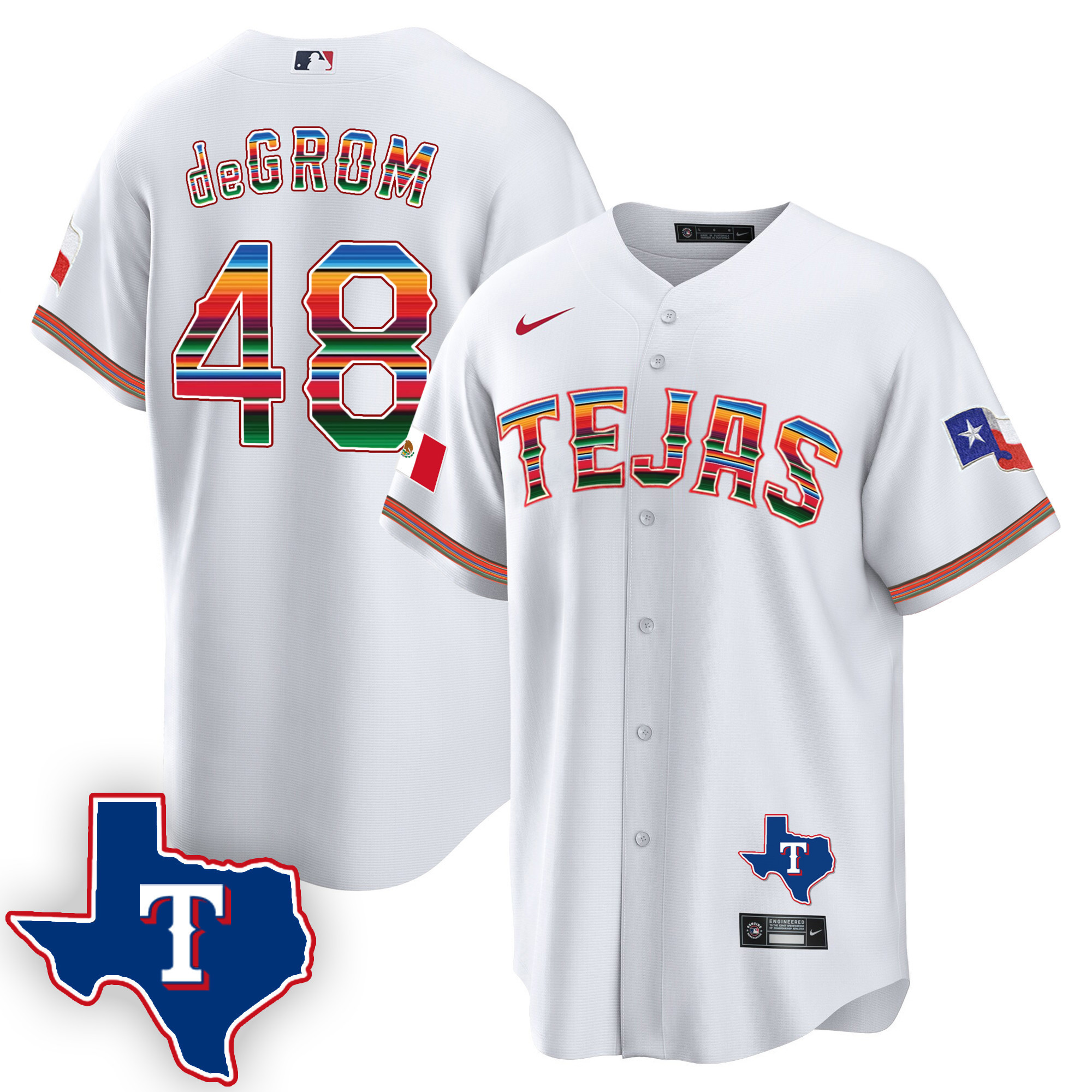 Men's Texas Rangers Mexican Cool Base Jersey V2 - All Stitched - Image 16