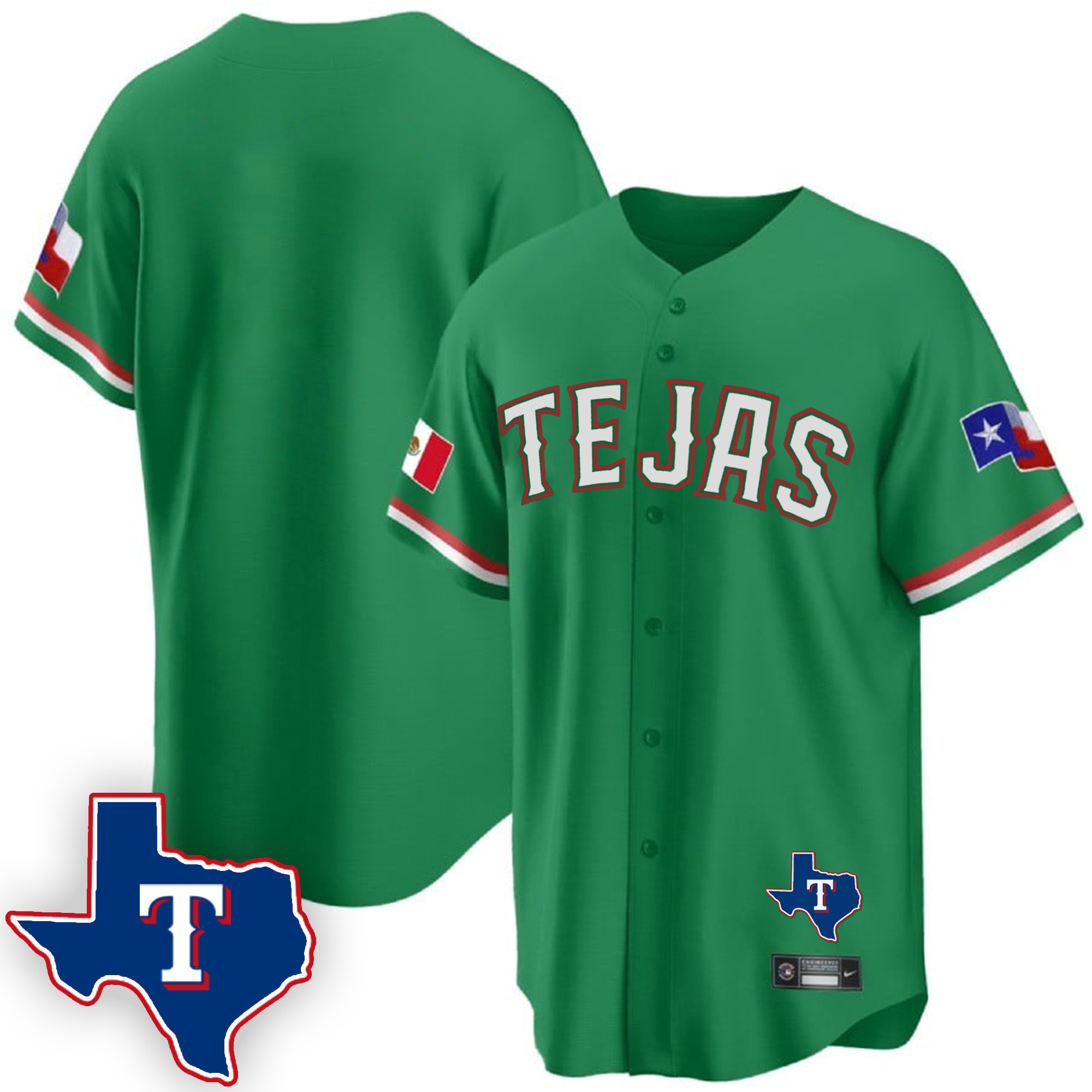 Men's Texas Rangers Mexican Cool Base Jersey V2 - All Stitched - Image 28