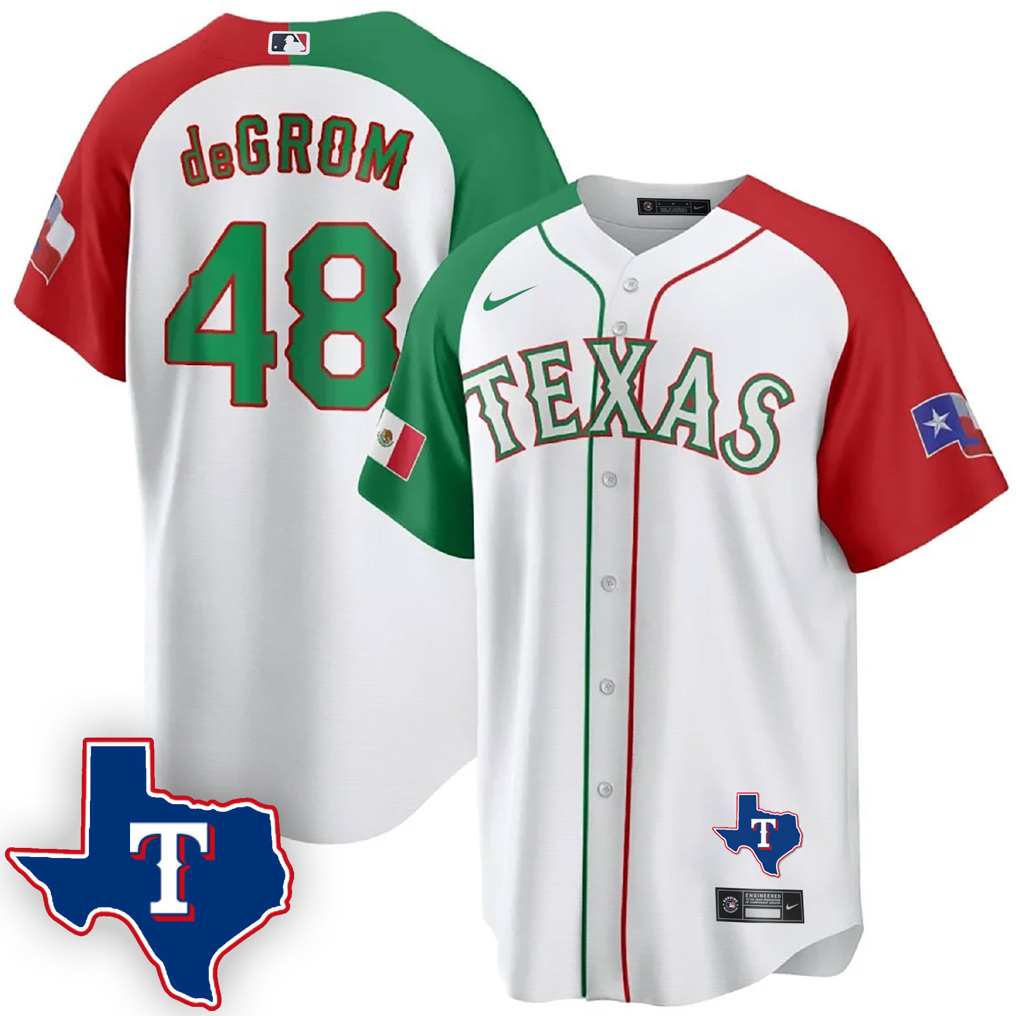 Men's Texas Rangers Mexican Cool Base Jersey V2 - All Stitched - Image 30