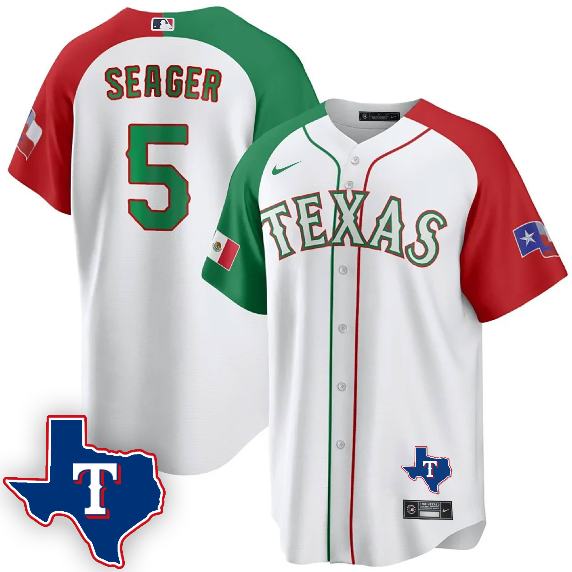 Men's Texas Rangers Mexican Cool Base Jersey V2 - All Stitched - Image 32