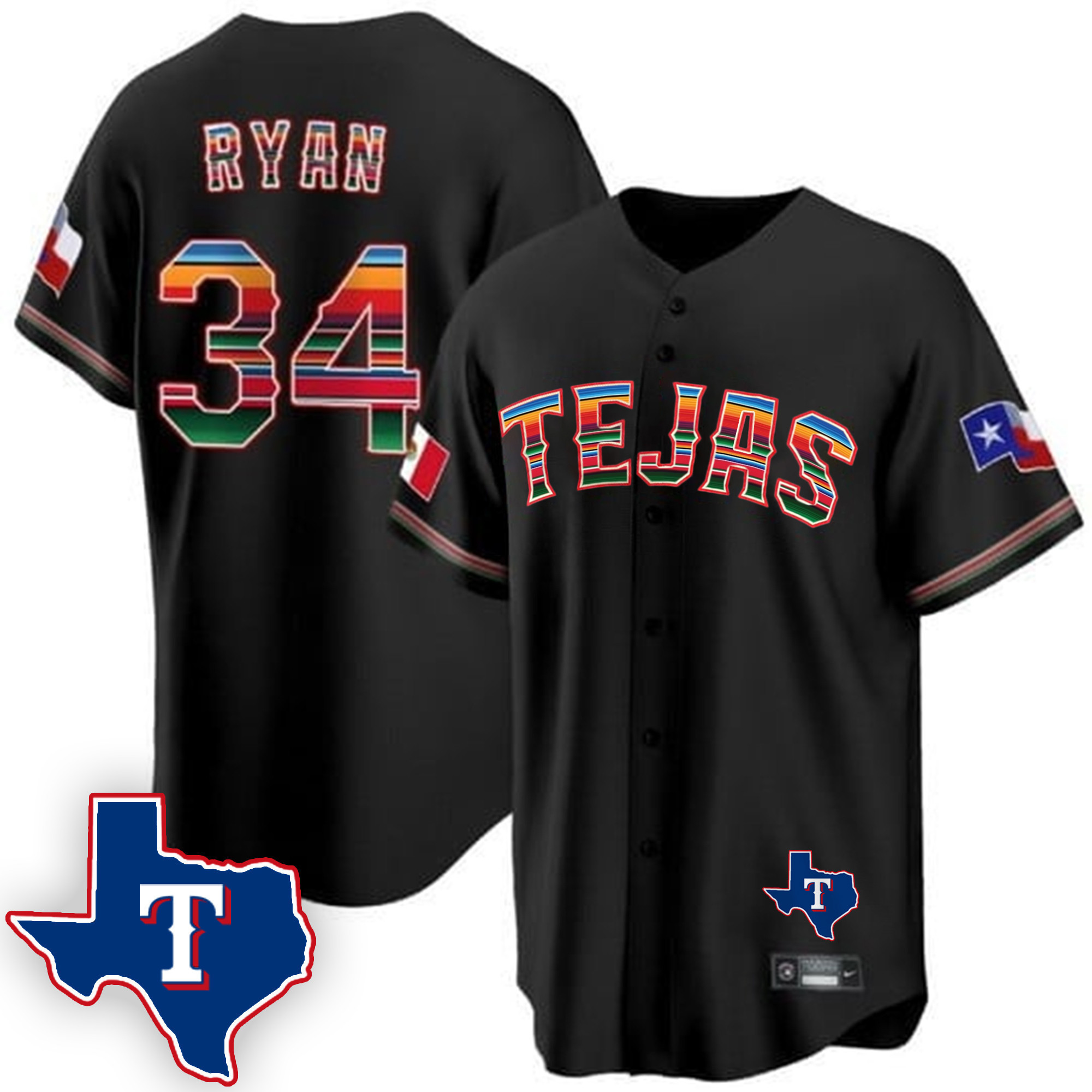 Men's Texas Rangers Mexican Cool Base Jersey V2 - All Stitched