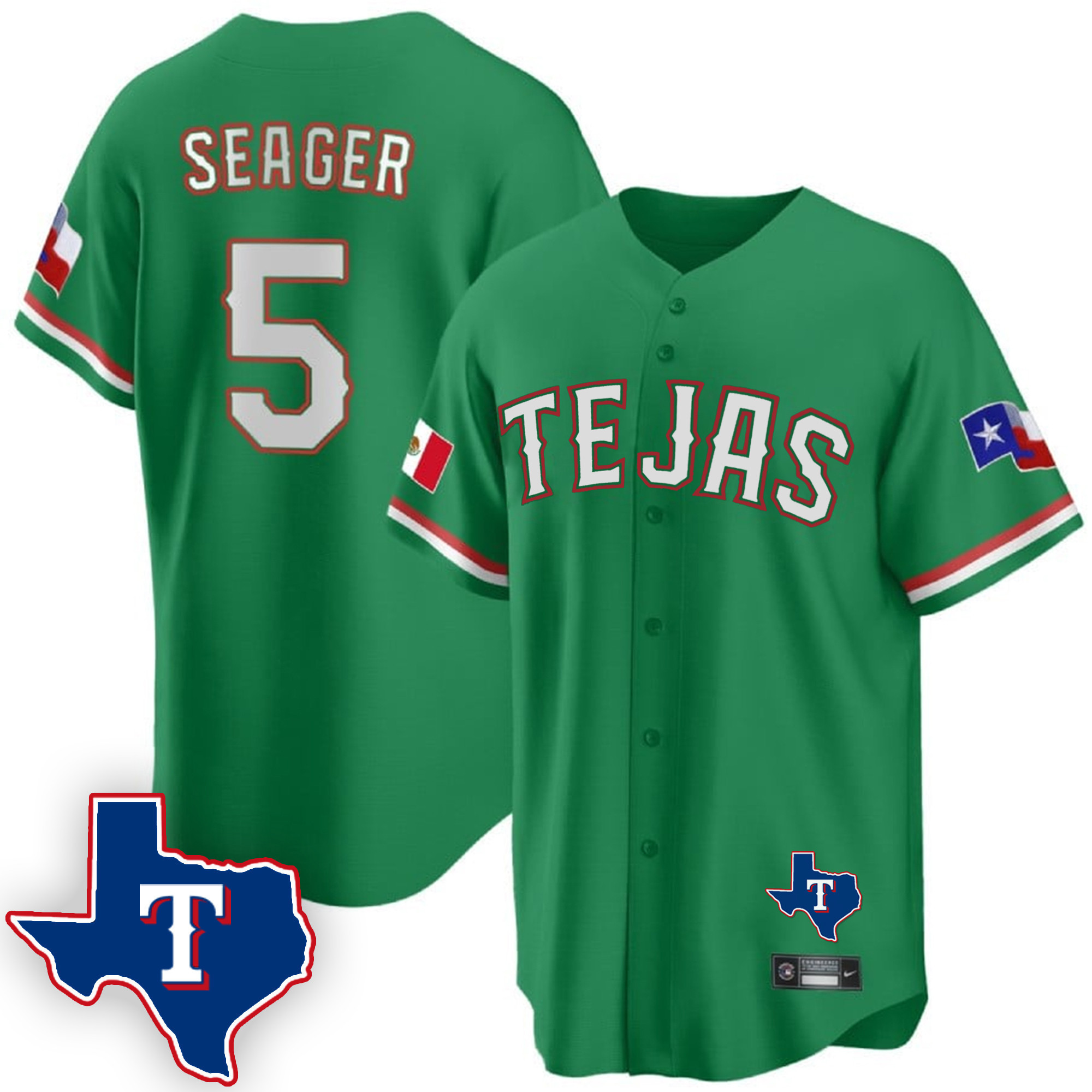 Men's Texas Rangers Mexican Cool Base Jersey V2 - All Stitched - Image 25