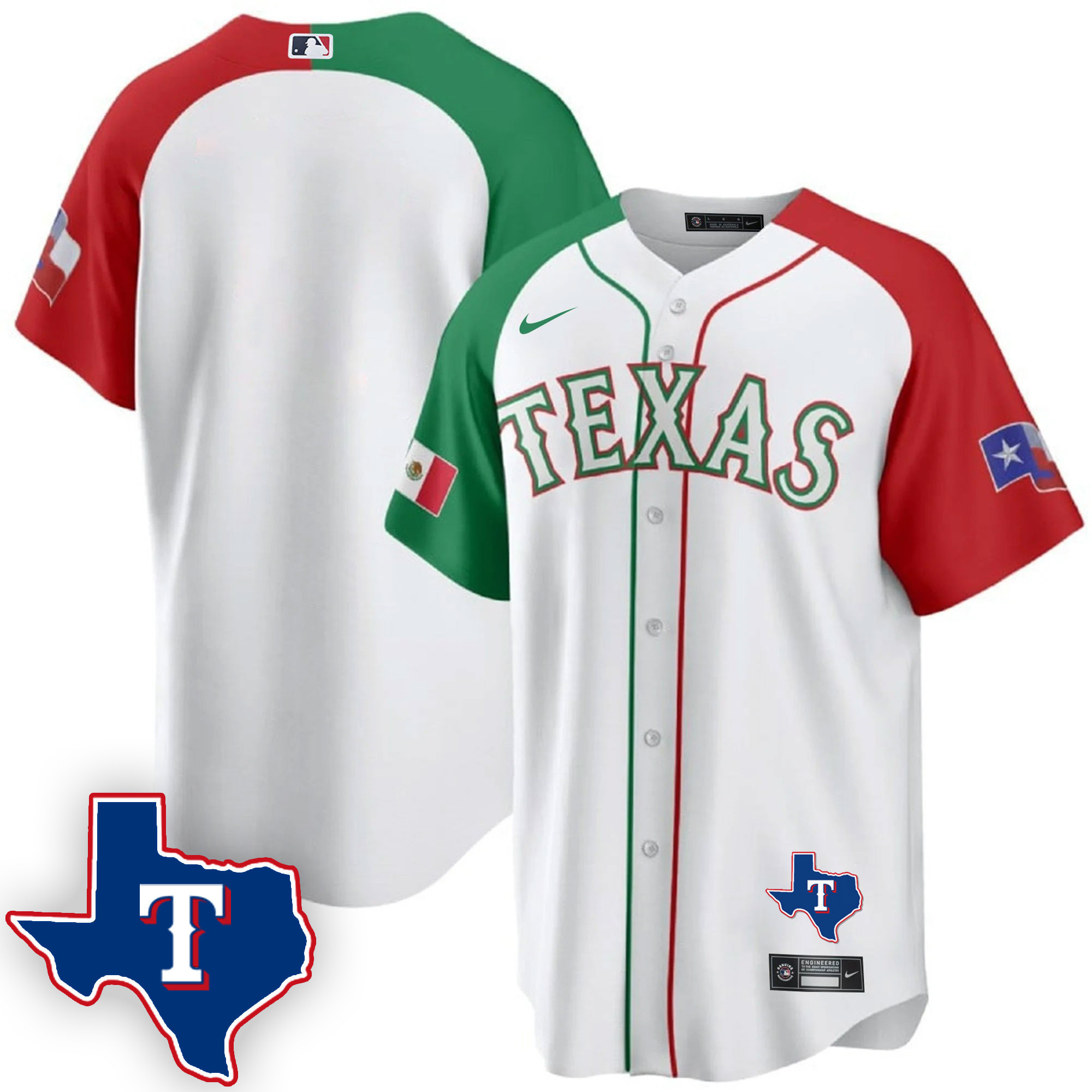 Men's Texas Rangers Mexican Cool Base Jersey V2 - All Stitched - Image 35