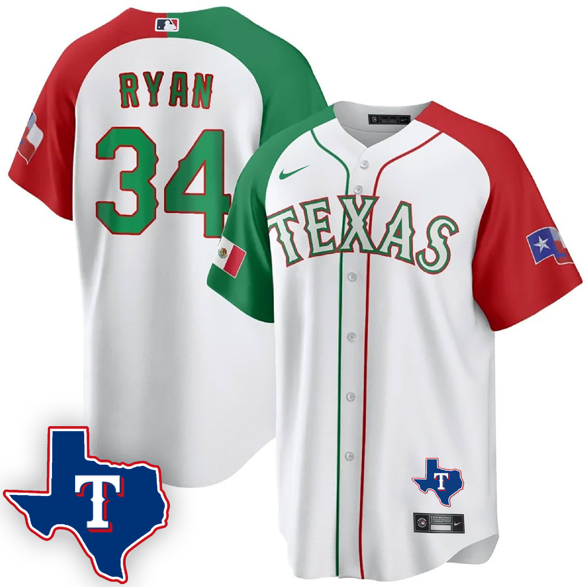 Men's Texas Rangers Mexican Cool Base Jersey V2 - All Stitched - Image 29