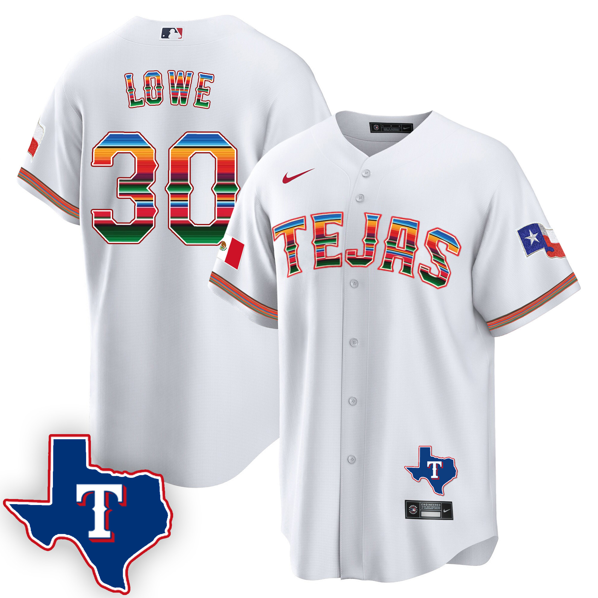 Men's Texas Rangers Mexican Cool Base Jersey V2 - All Stitched - Image 20