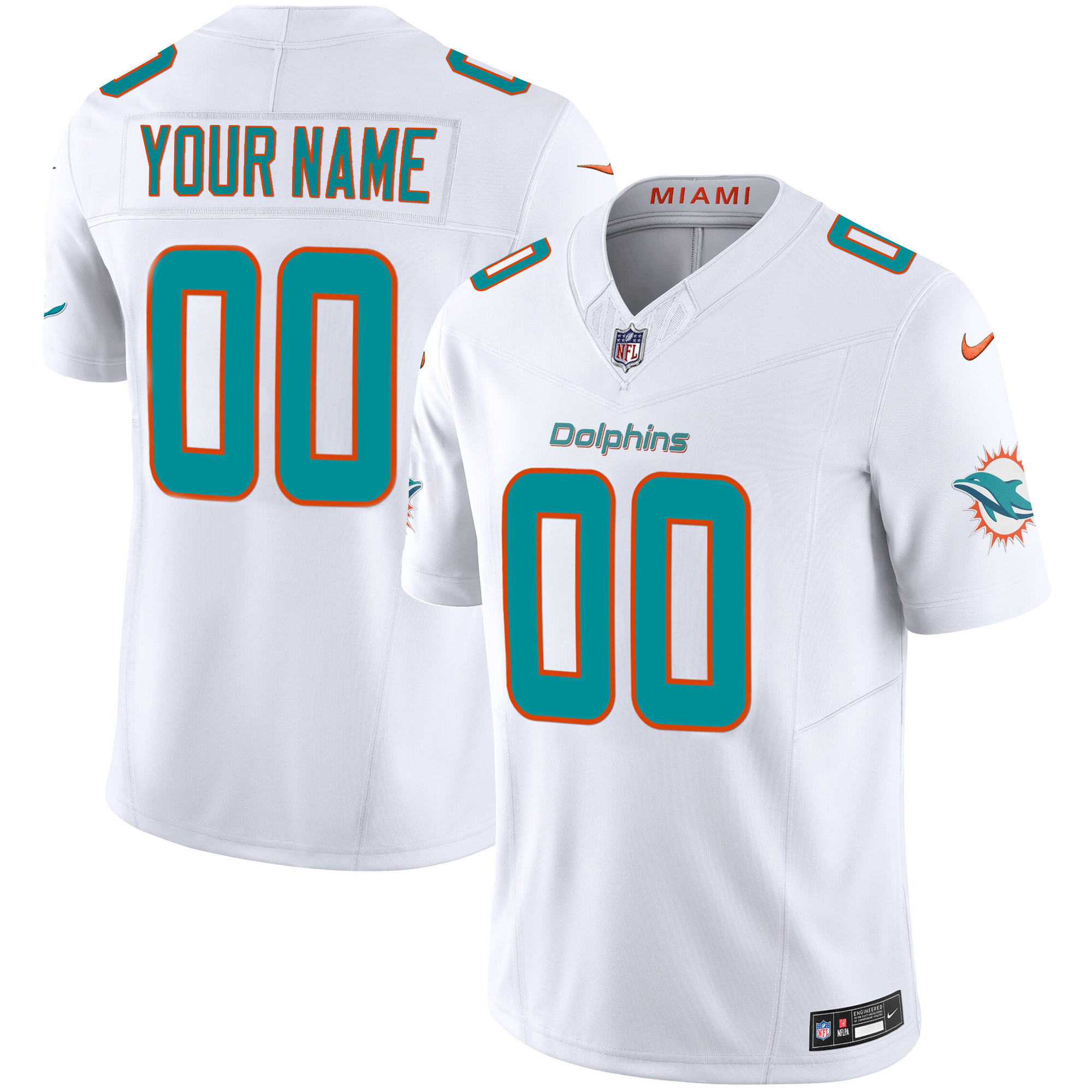 Dolphins Vapor Limited Custom Jersey - All Stitched - Image 4