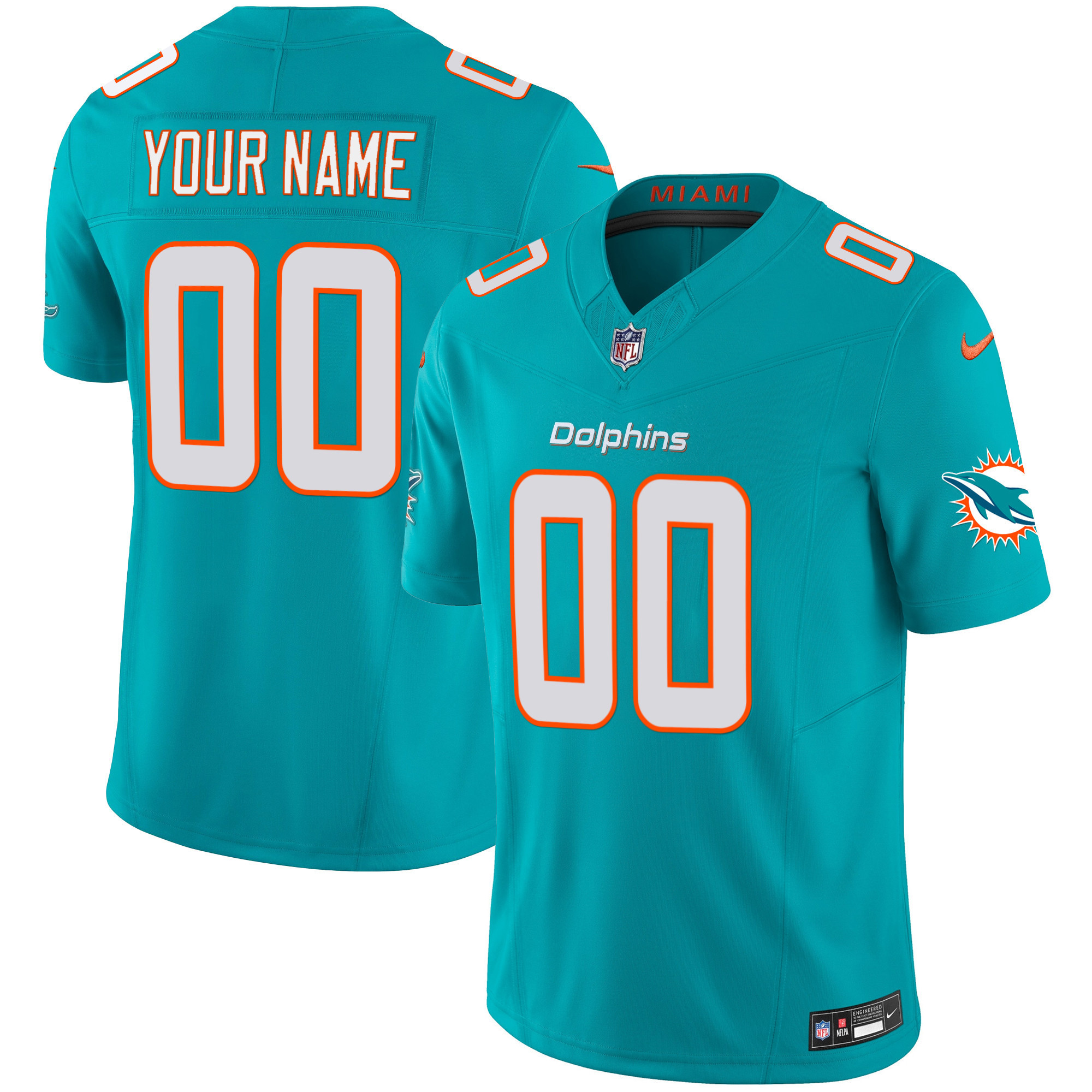 Dolphins Vapor Limited Custom Jersey - All Stitched - Image 3