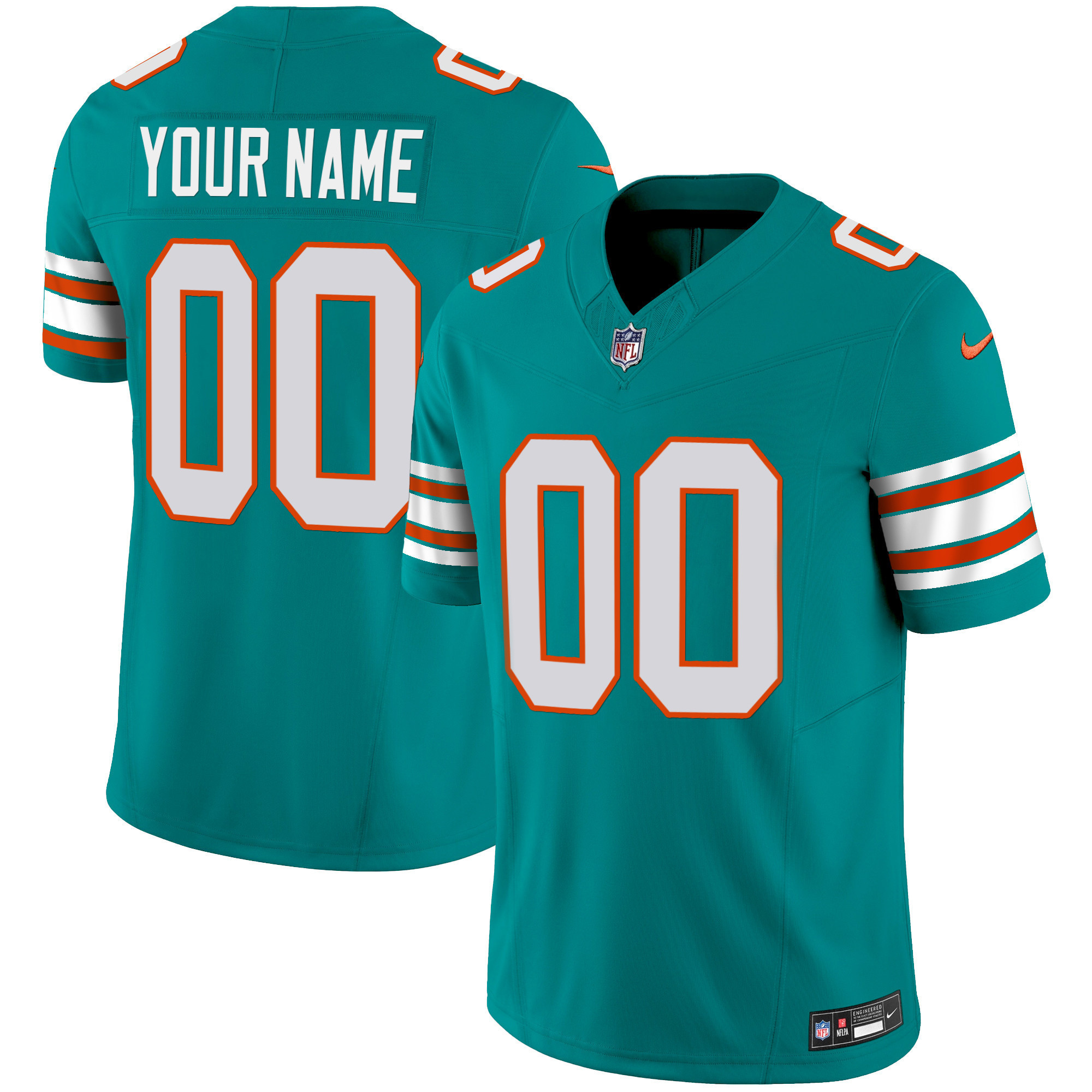 Dolphins Vapor Limited Custom Jersey - All Stitched