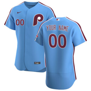 Philadelphia Phillies Light Blue Custom Jersey - All Stitched