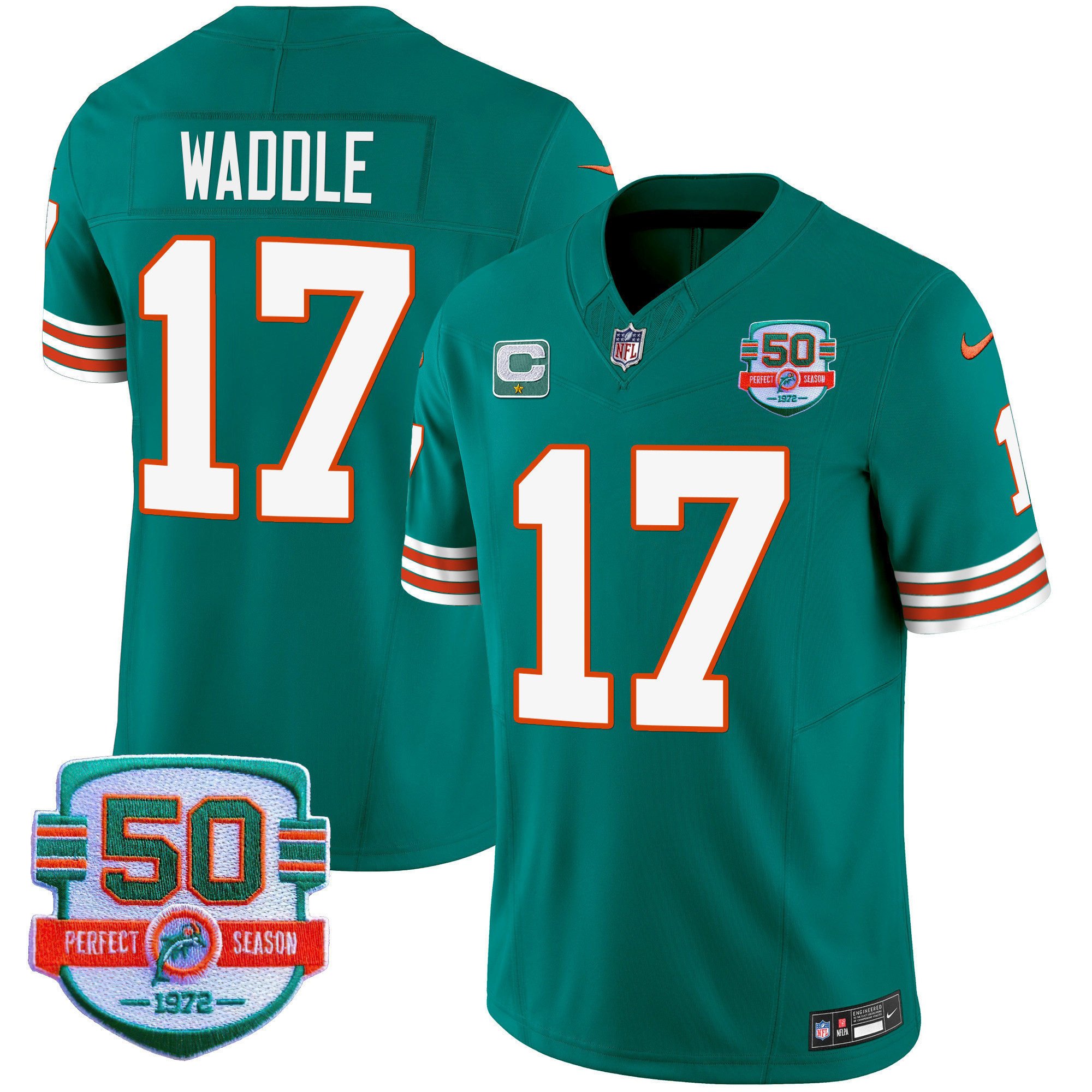 Men's Dolphins Throwback Vapor Jersey - All Stitched - Image 10