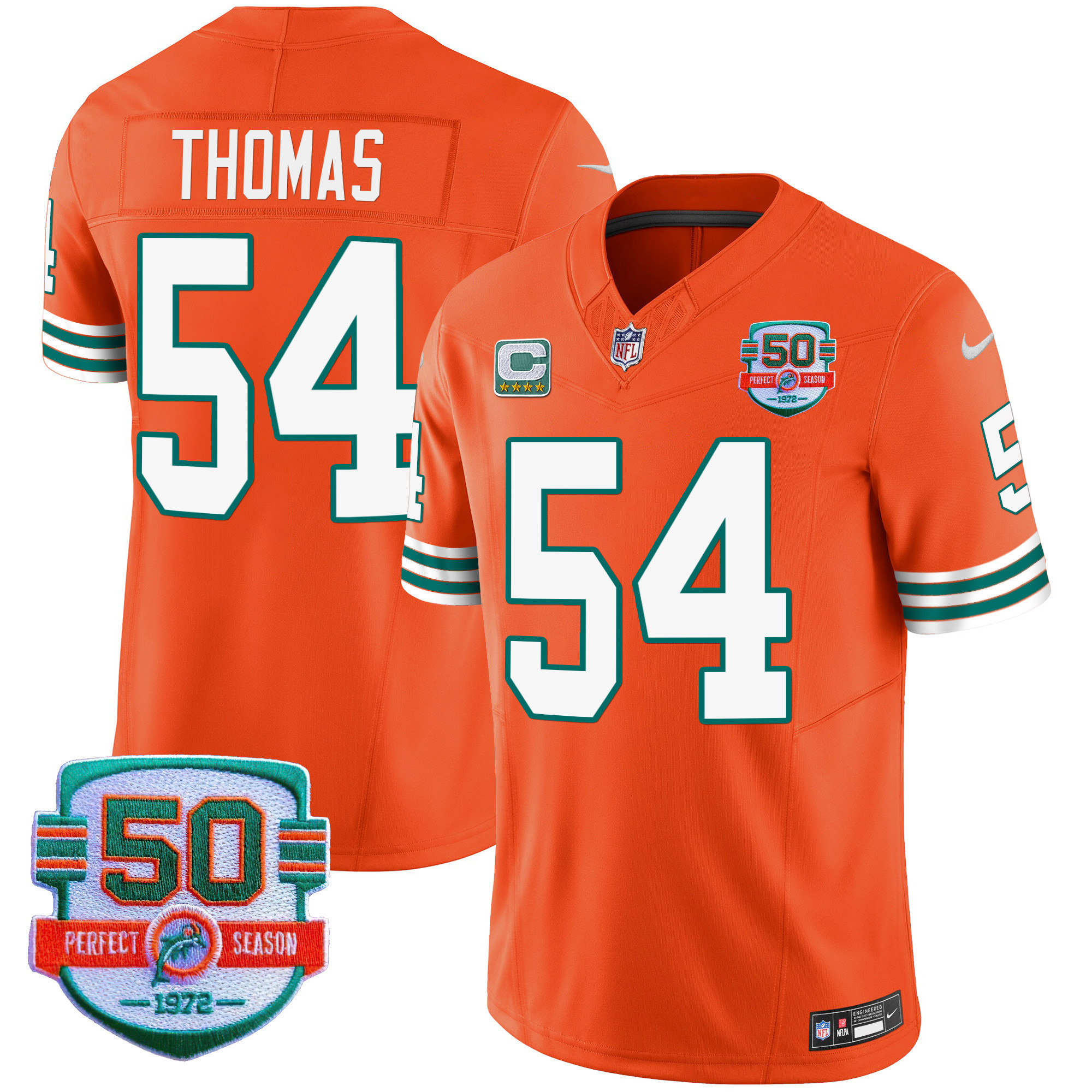 Men's Dolphins Throwback Vapor Jersey - All Stitched - Image 38
